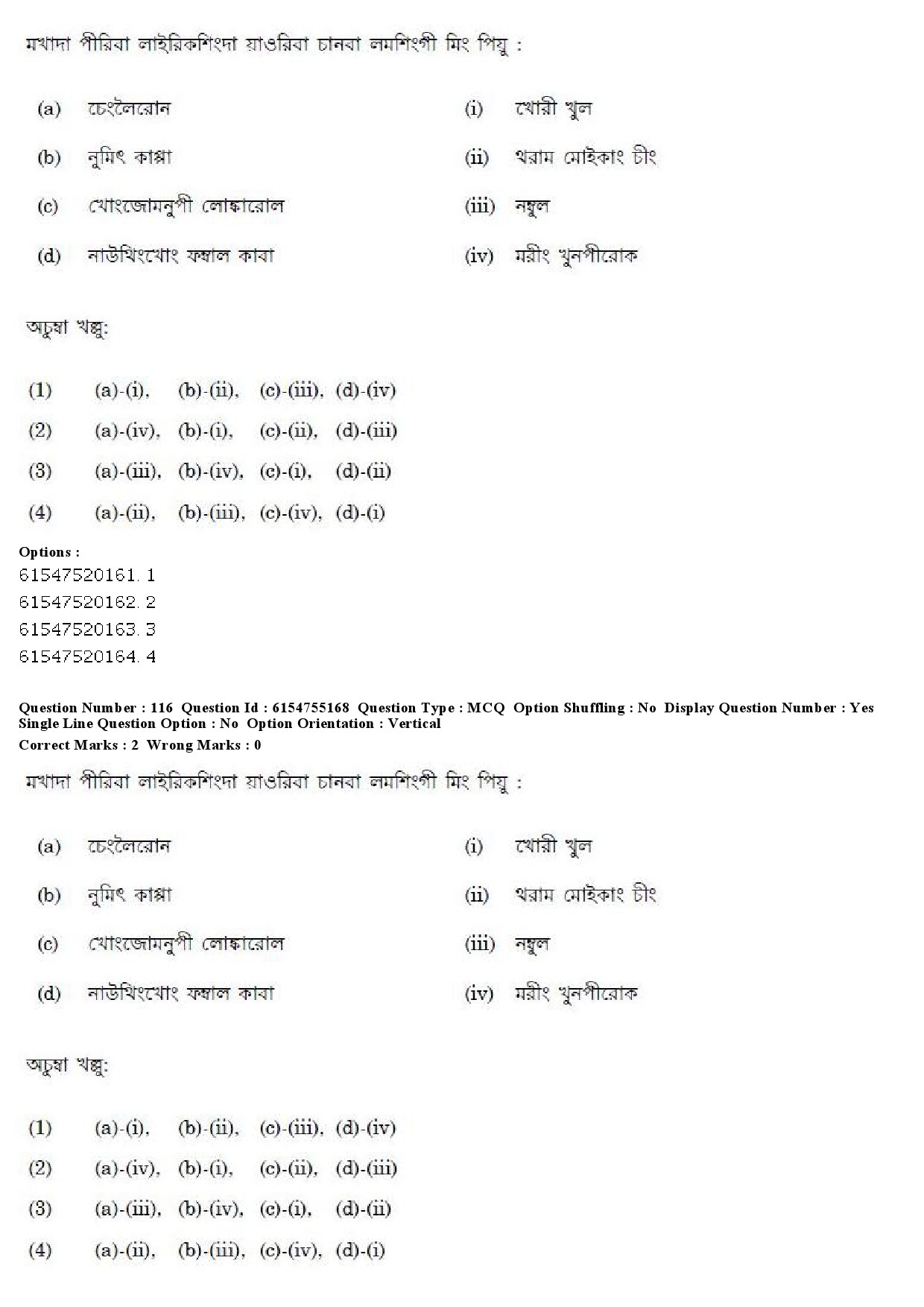 UGC NET Manipuri Question Paper December 2019 115