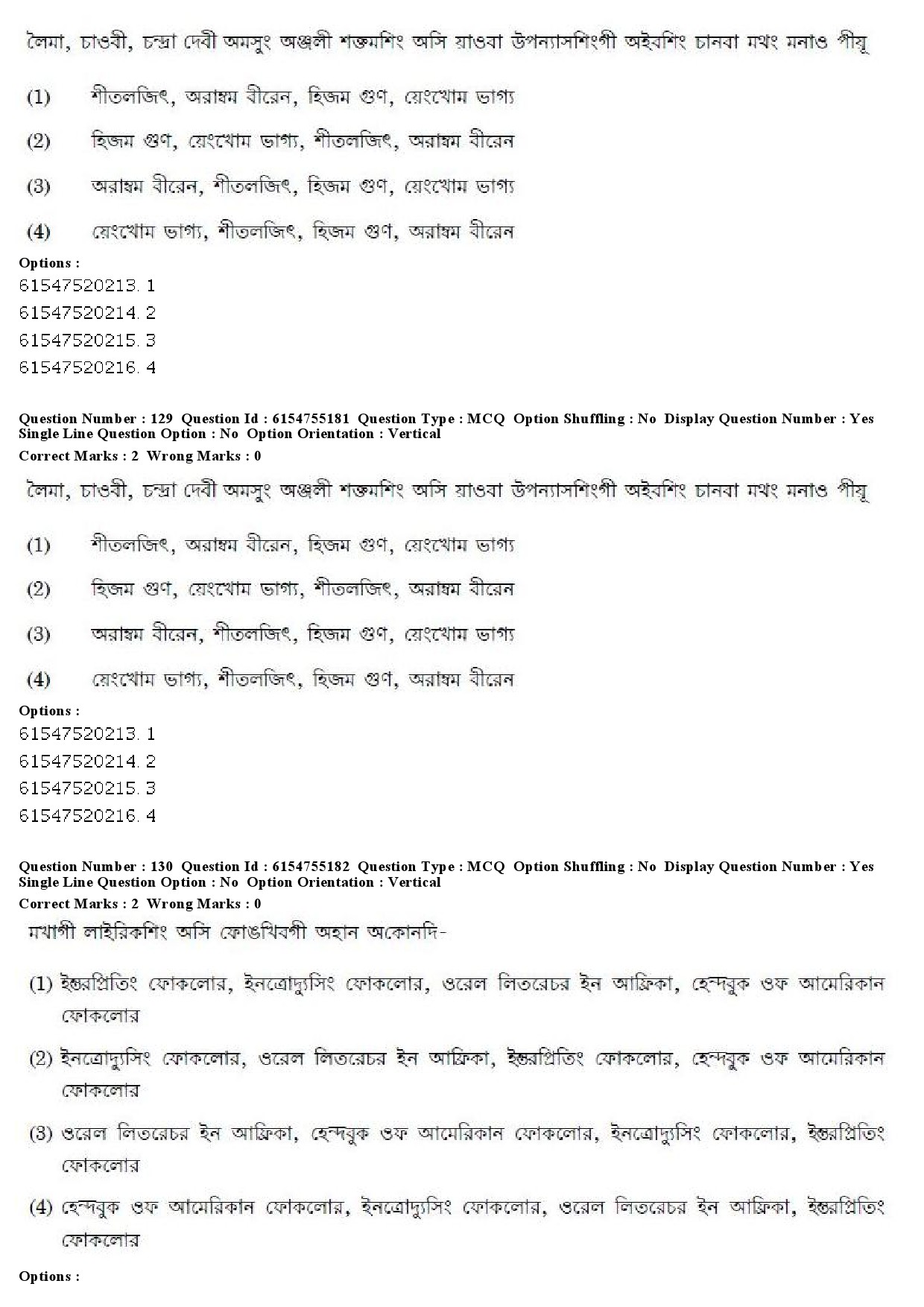 UGC NET Manipuri Question Paper December 2019 131