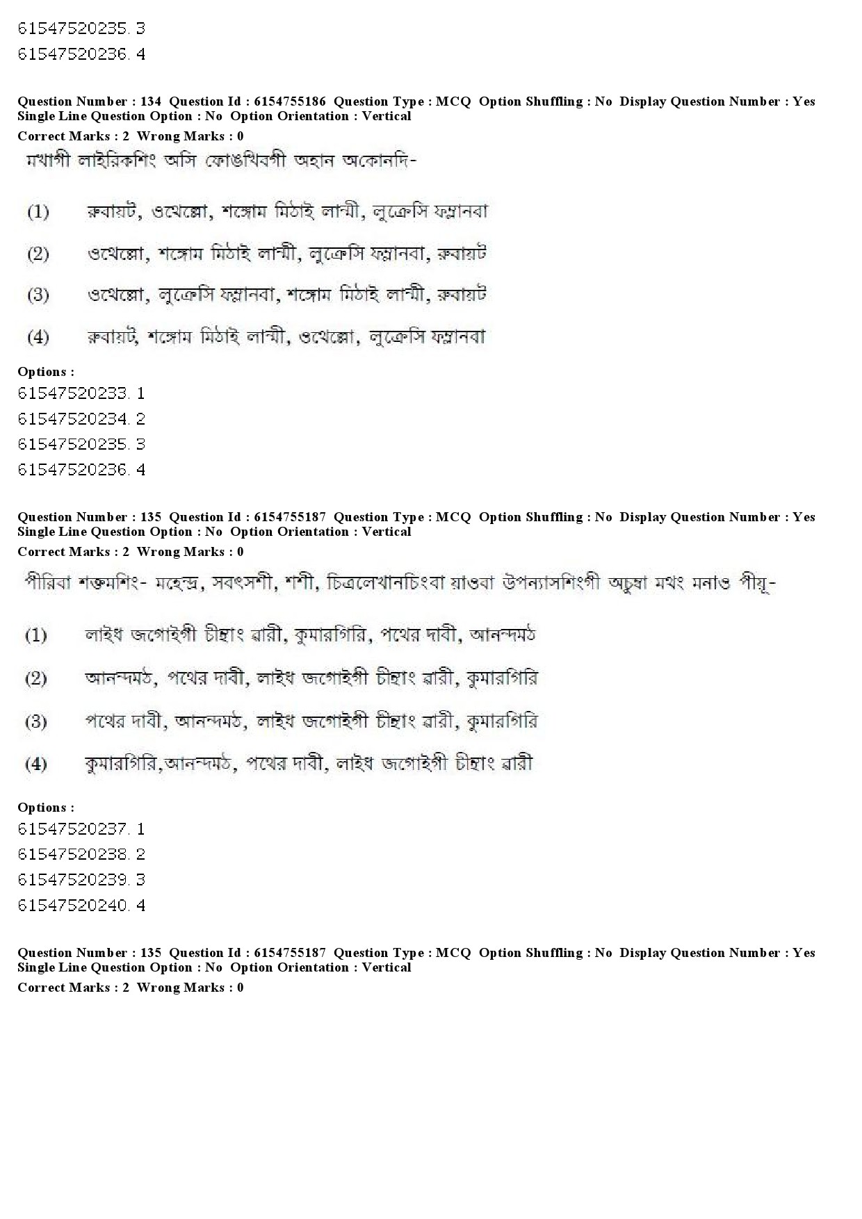 UGC NET Manipuri Question Paper December 2019 135