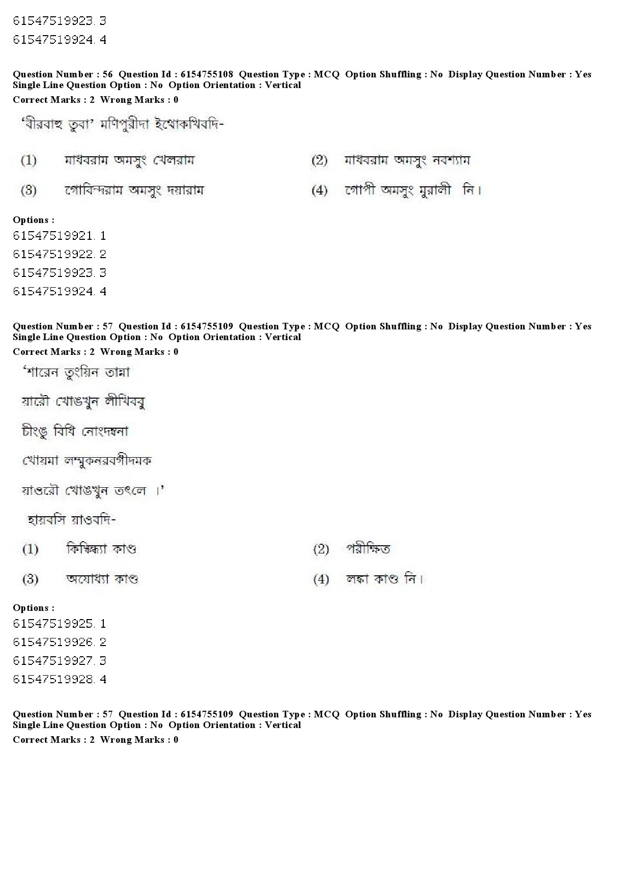 UGC NET Manipuri Question Paper December 2019 58