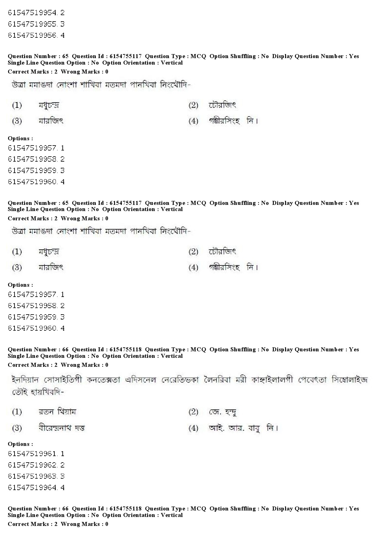 UGC NET Manipuri Question Paper December 2019 64