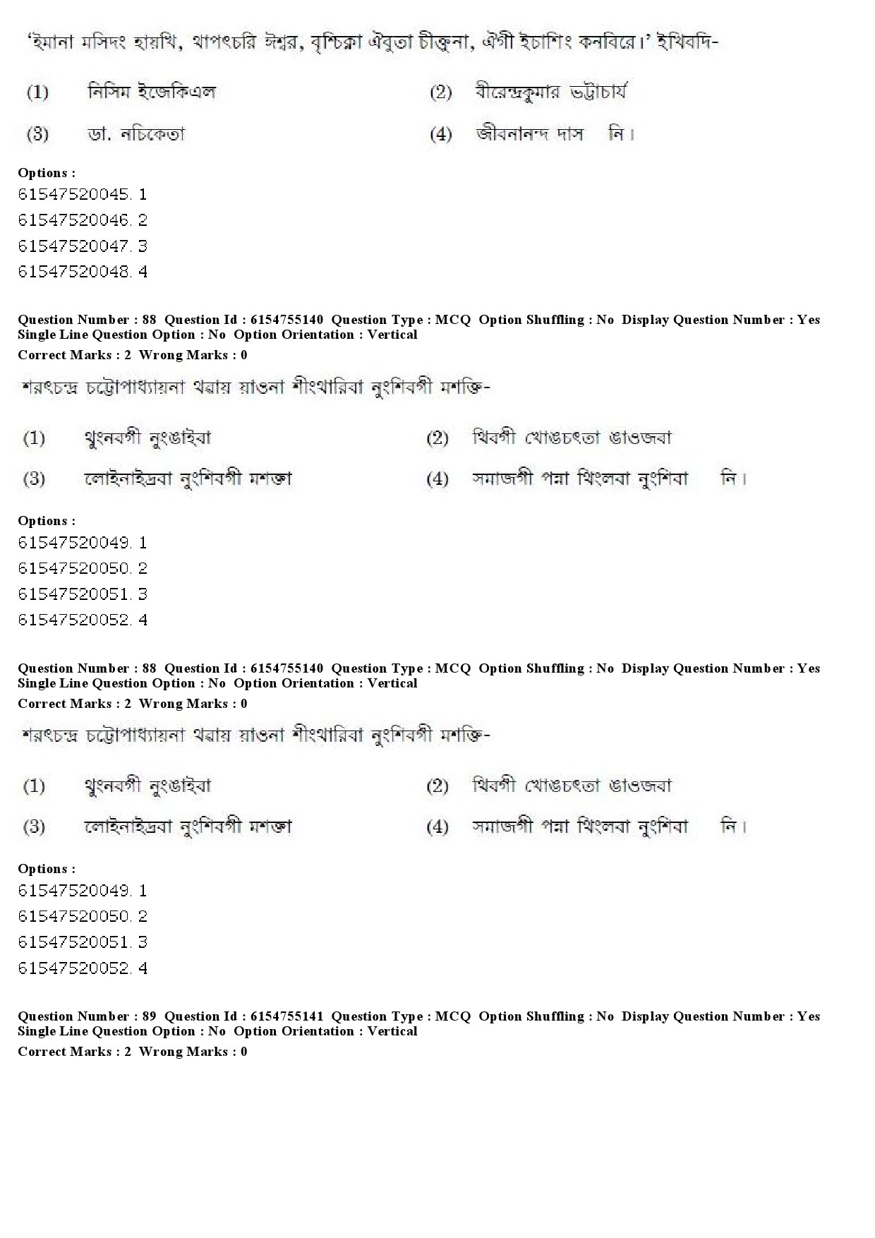 UGC NET Manipuri Question Paper December 2019 78