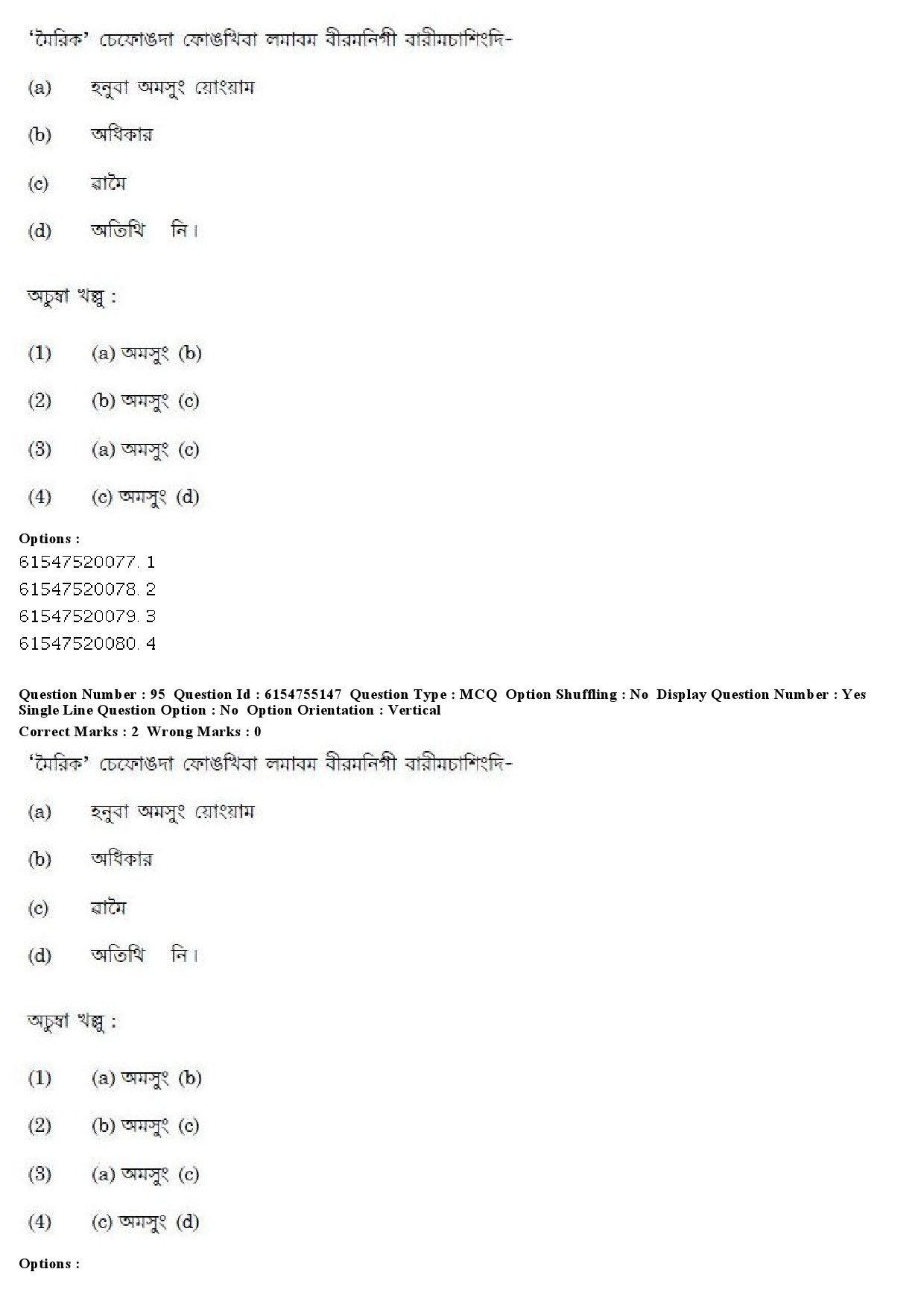 UGC NET Manipuri Question Paper December 2019 86