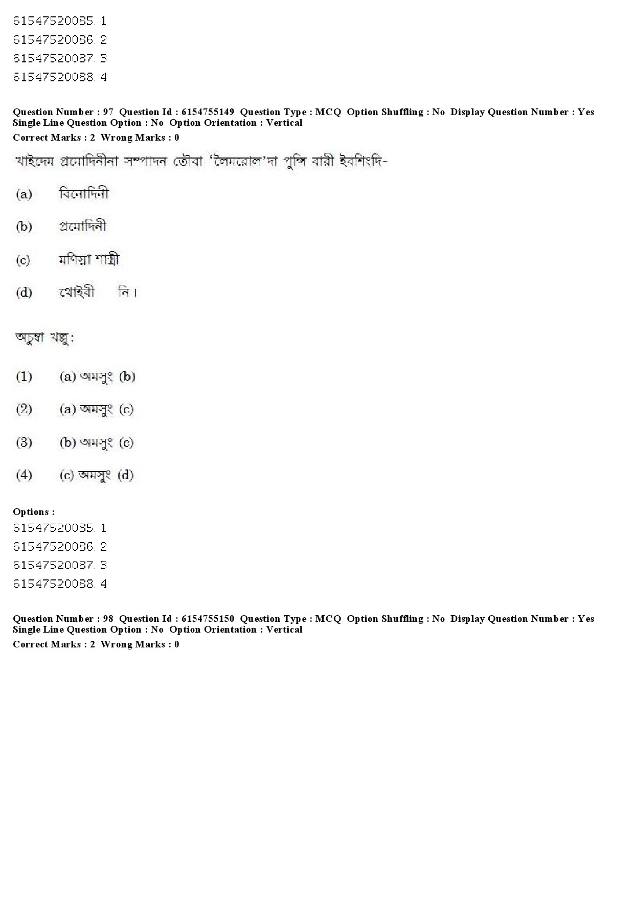 UGC NET Manipuri Question Paper December 2019 89