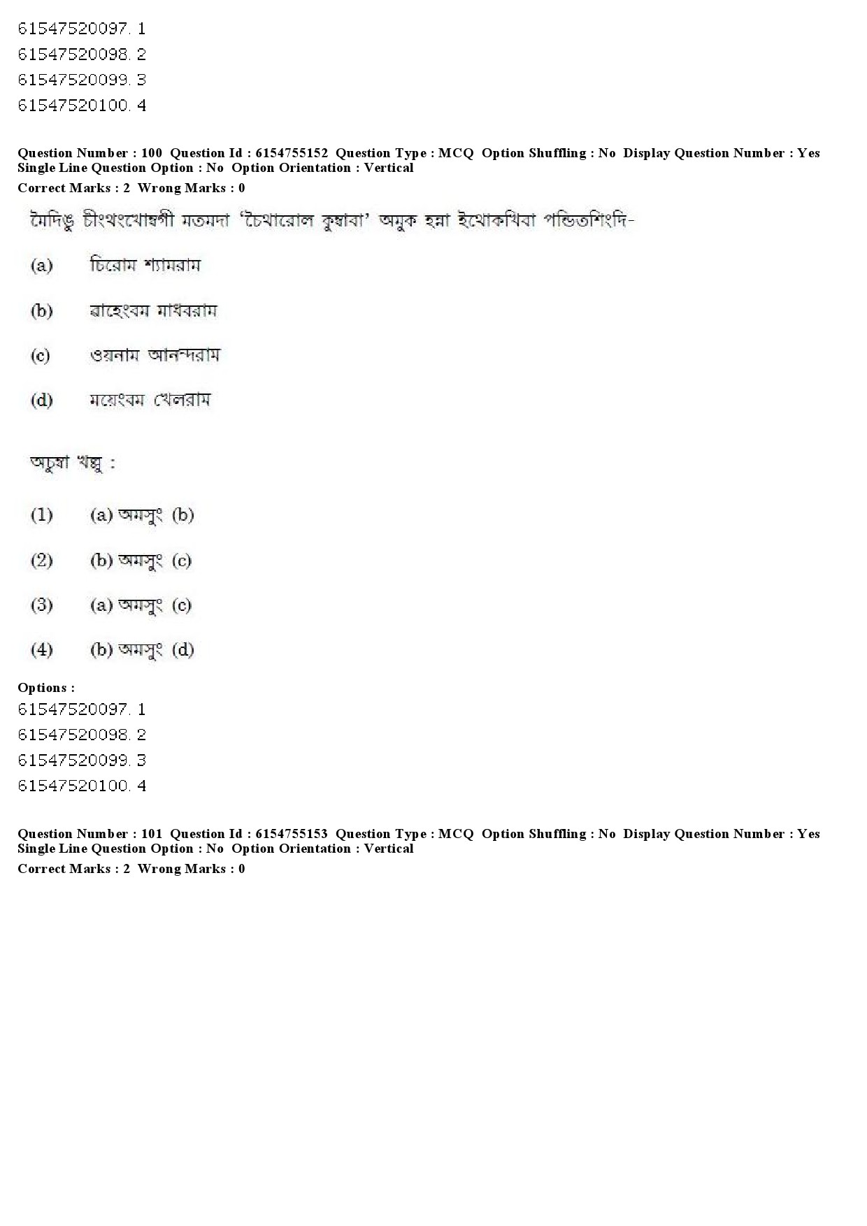 UGC NET Manipuri Question Paper December 2019 93