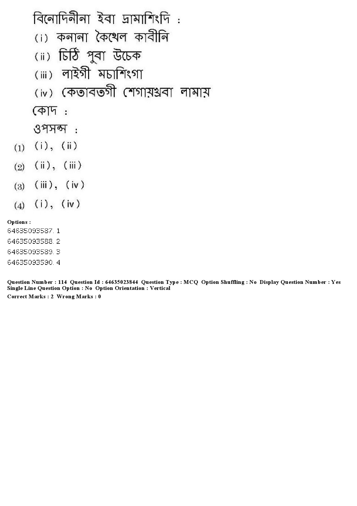 UGC NET Manipuri Question Paper June 2019 100