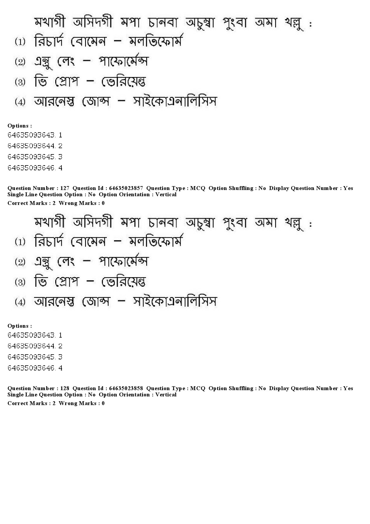 UGC NET Manipuri Question Paper June 2019 124