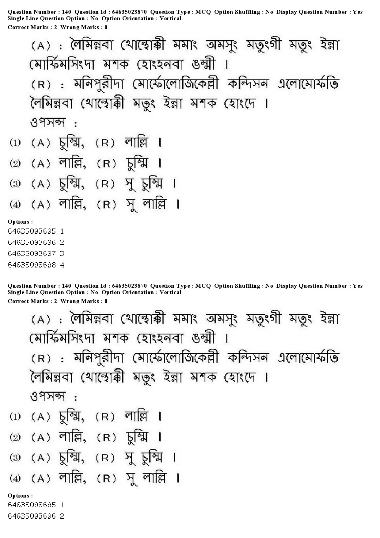 UGC NET Manipuri Question Paper June 2019 143