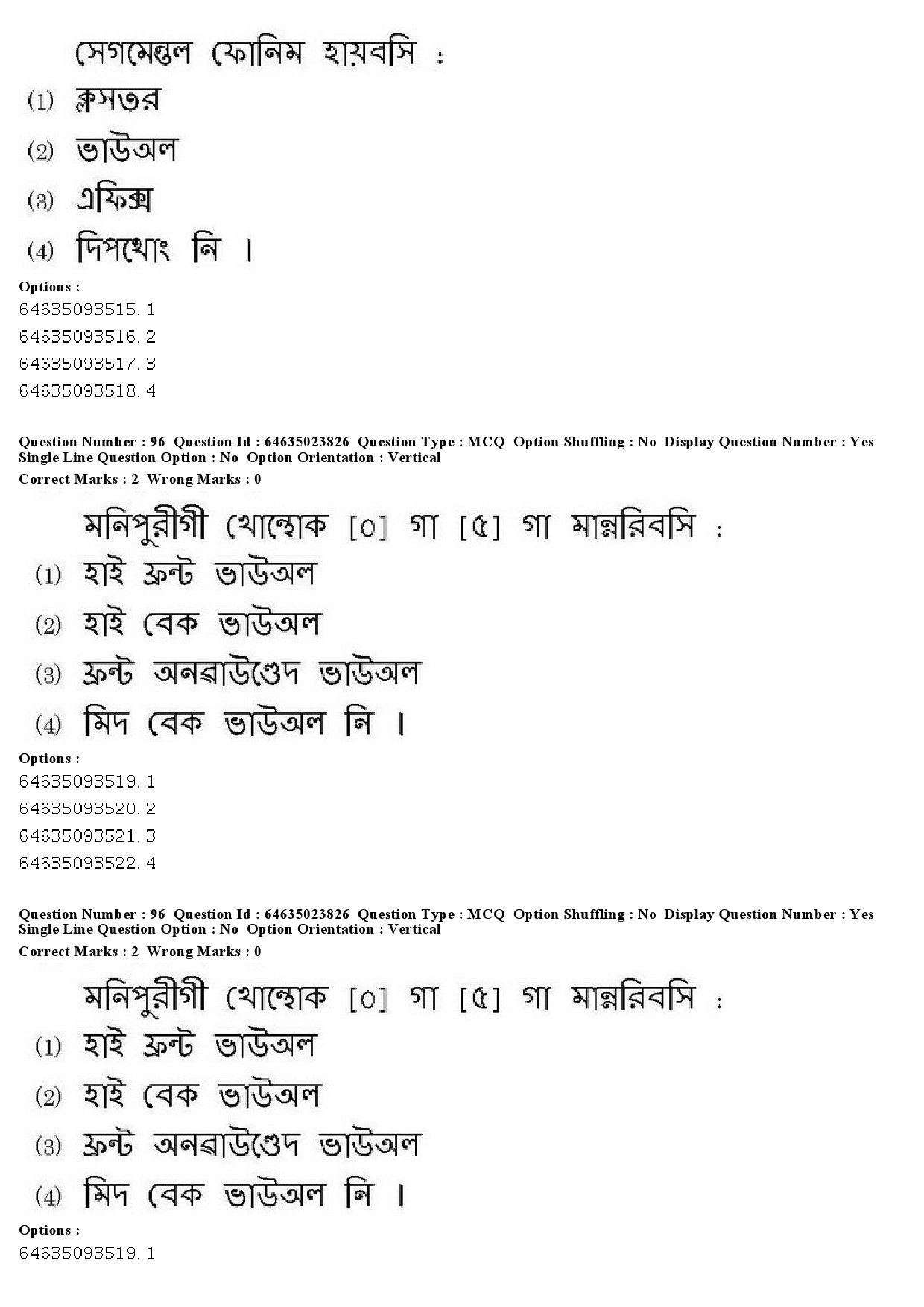 UGC NET Manipuri Question Paper June 2019 81