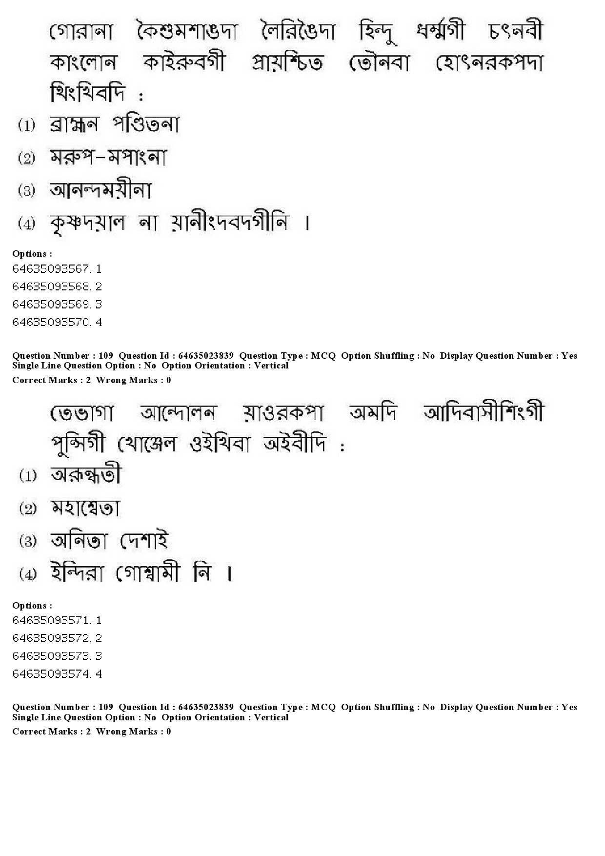 UGC NET Manipuri Question Paper June 2019 93