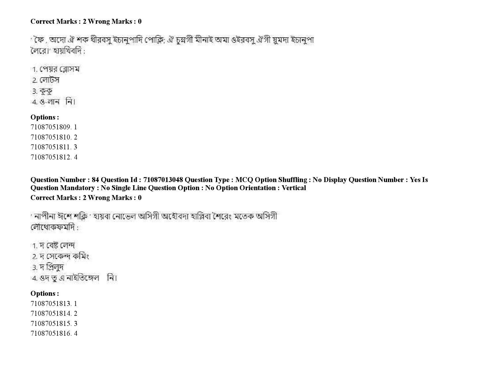 UGC NET Manipuri Question Paper September 2020 115