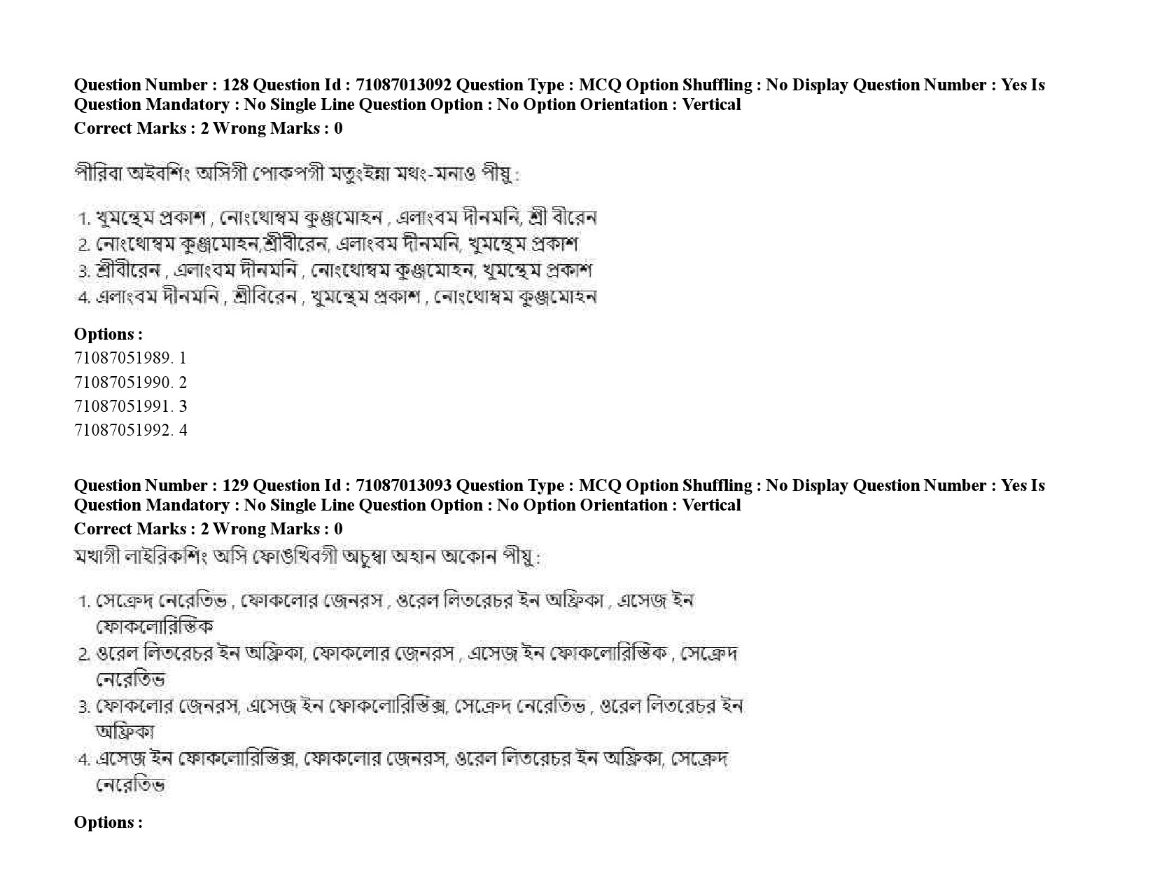 UGC NET Manipuri Question Paper September 2020 186