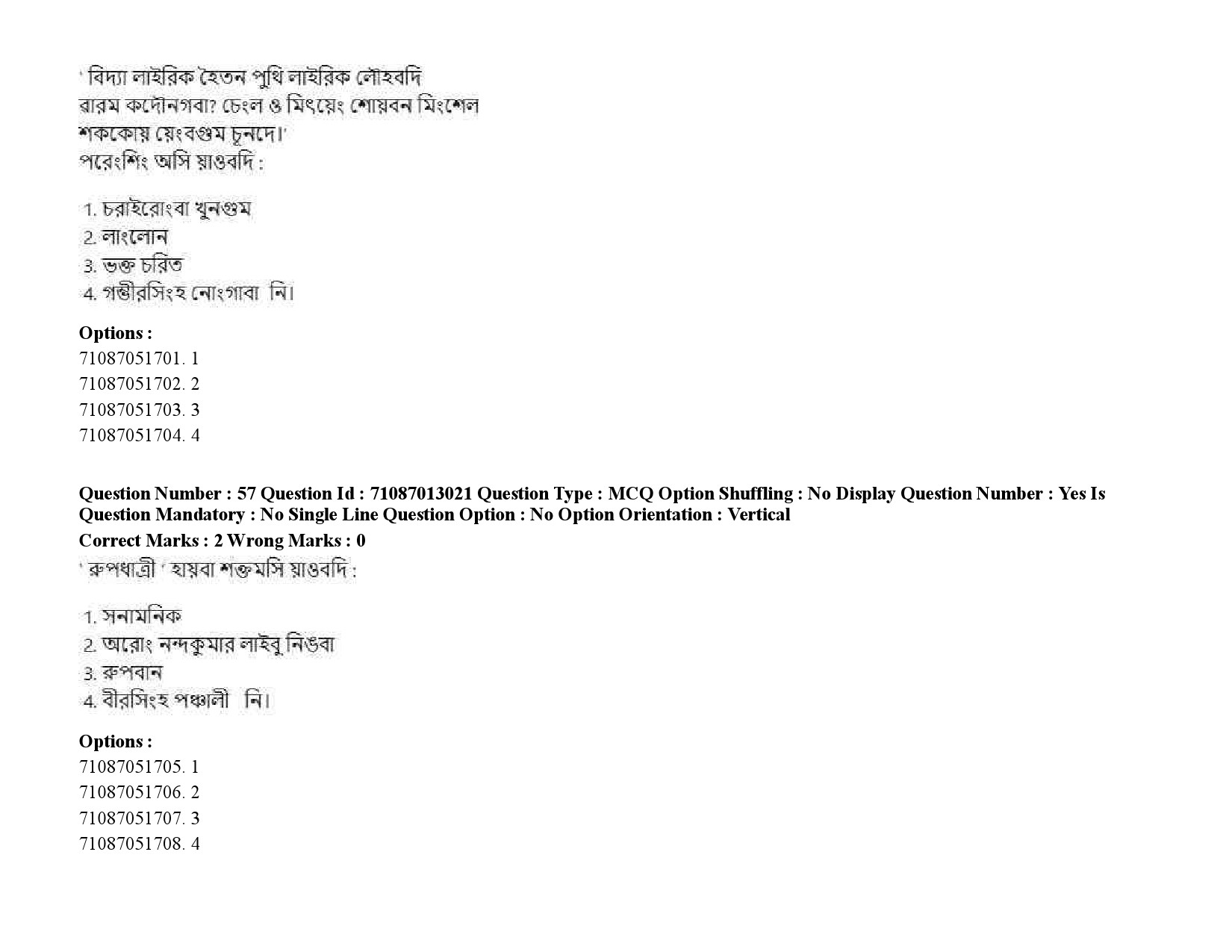 UGC NET Manipuri Question Paper September 2020 87