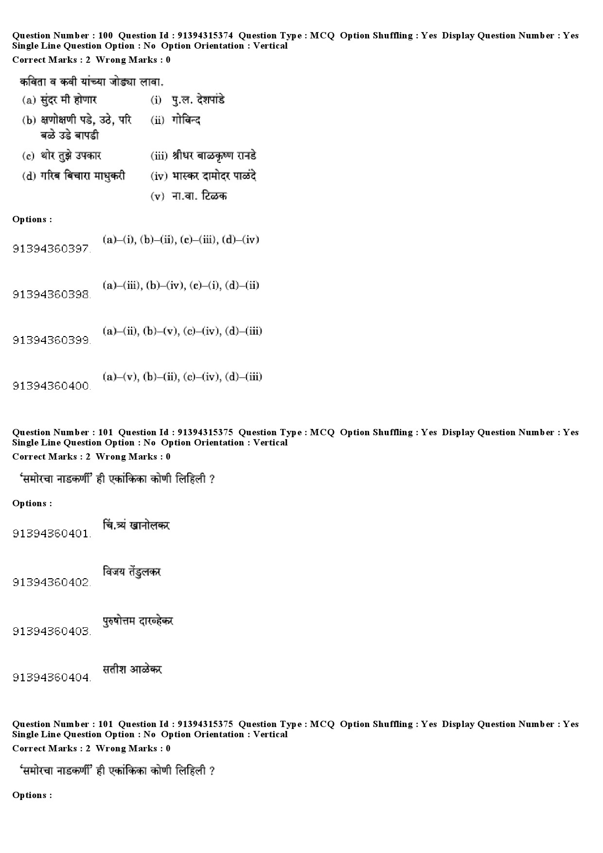 UGC NET Marathi Question Paper December 2018 87