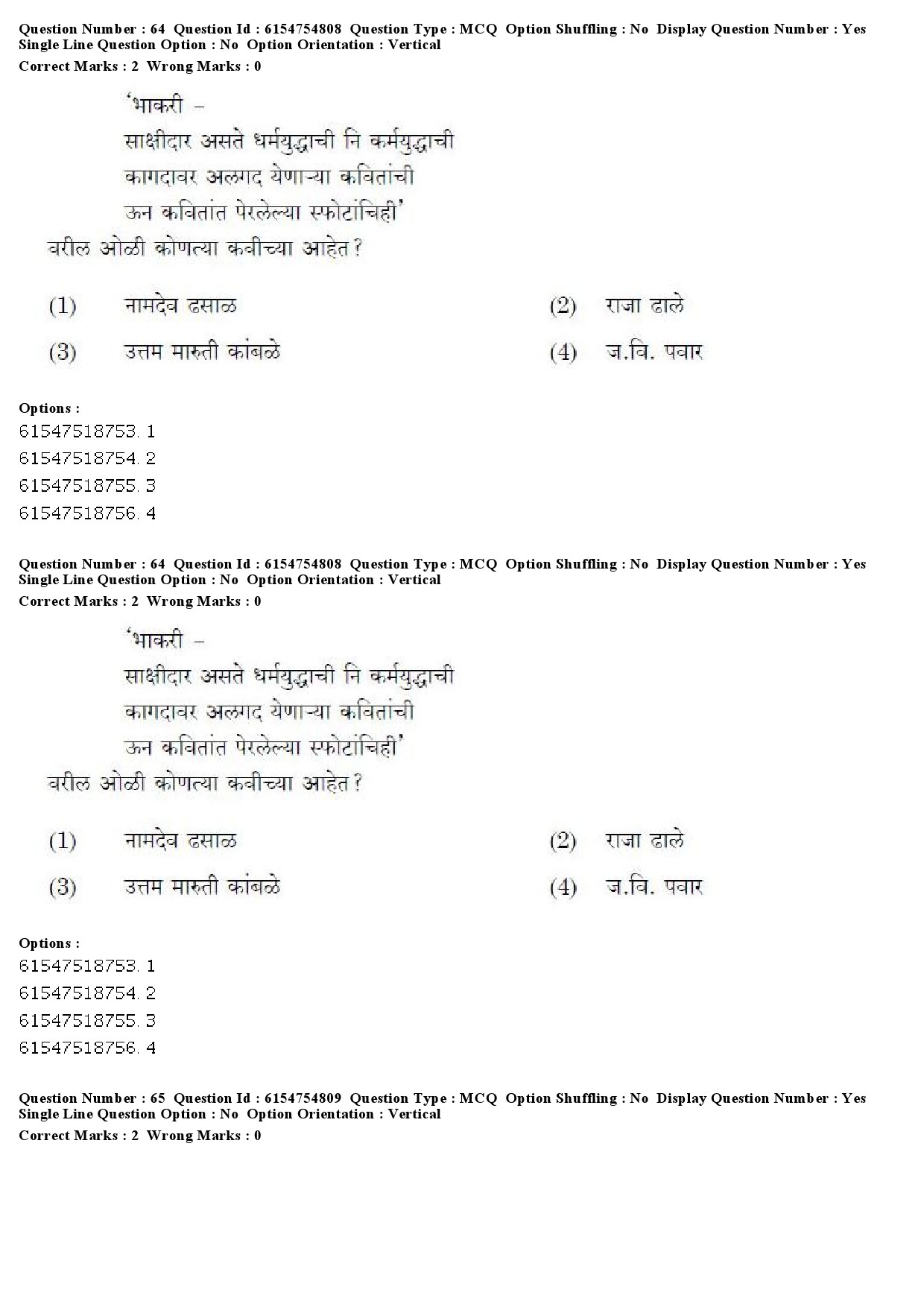 UGC NET Marathi Question Paper December 2019 54