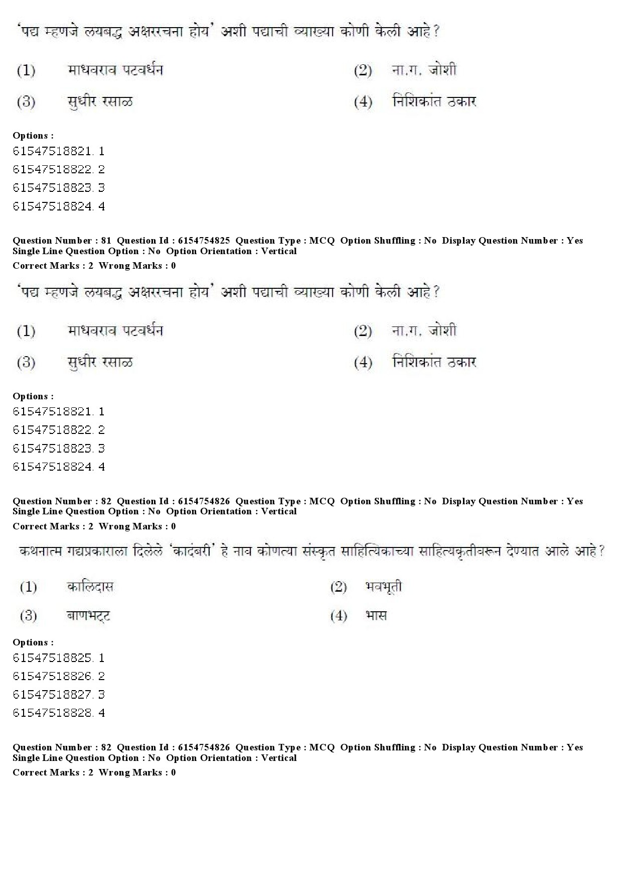 UGC NET Marathi Question Paper December 2019 65