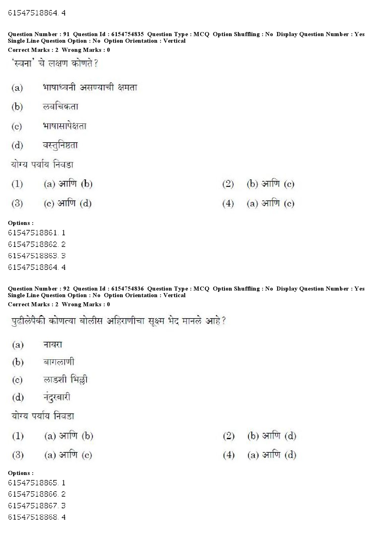 UGC NET Marathi Question Paper December 2019 72