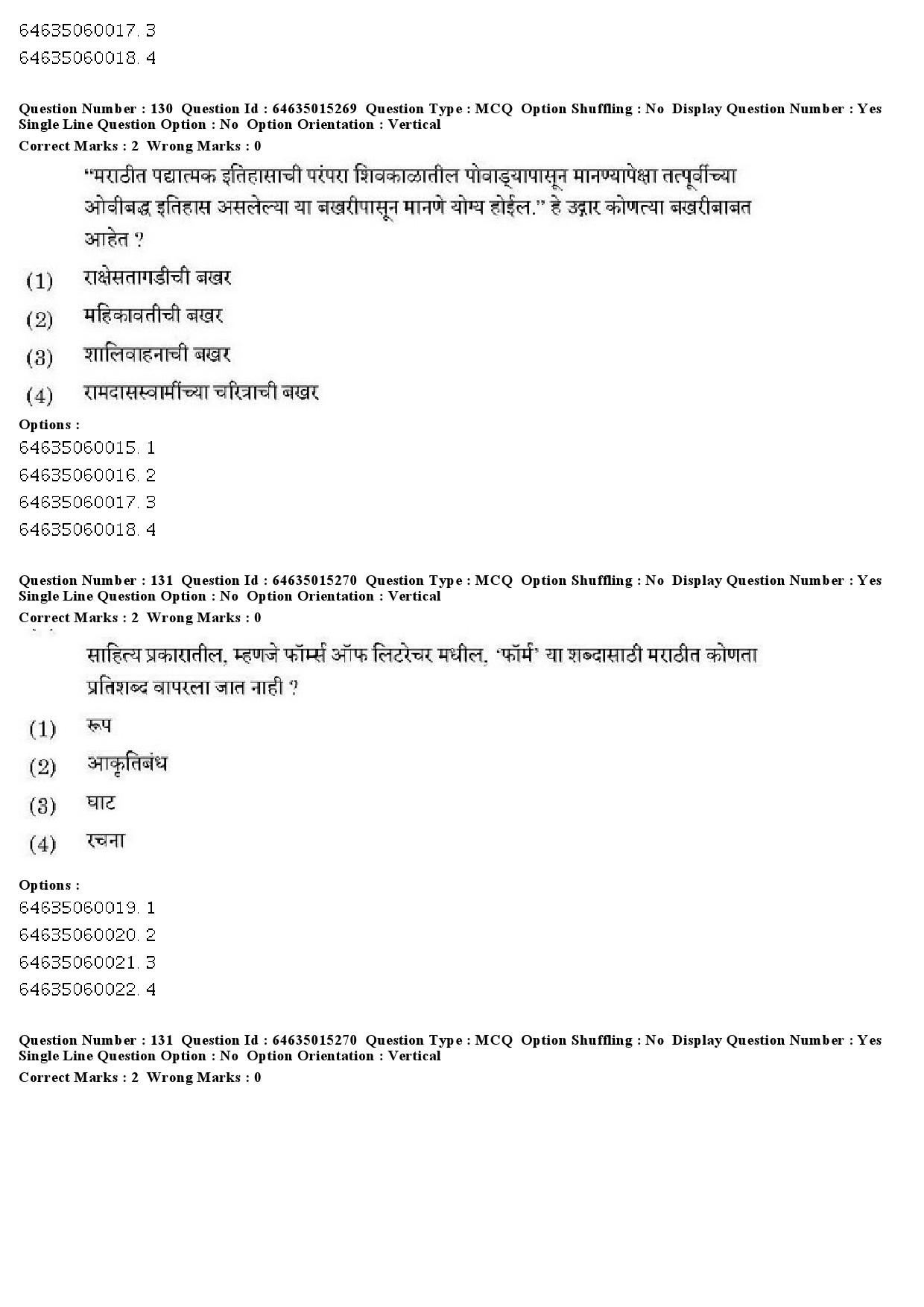 UGC NET Marathi Question Paper June 2019 108