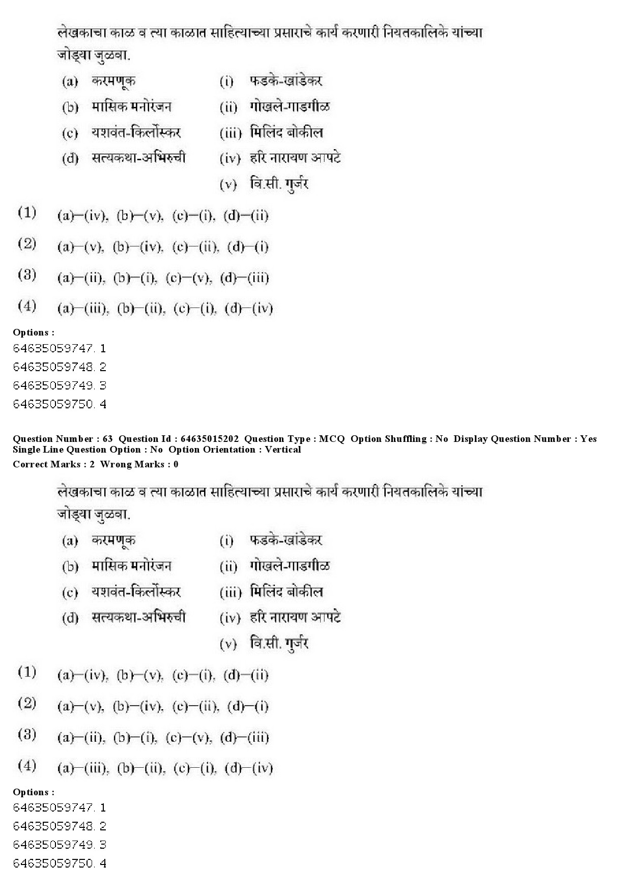 UGC NET Marathi Question Paper June 2019 58