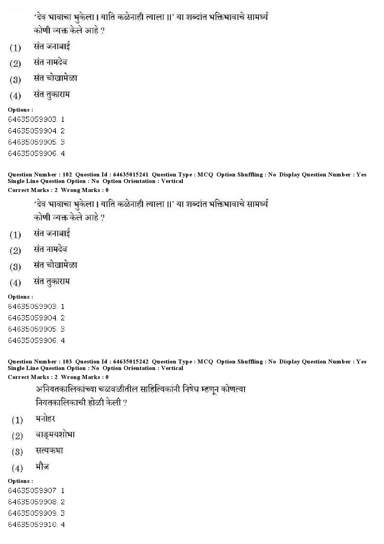 UGC NET Marathi Question Paper June 2019 87