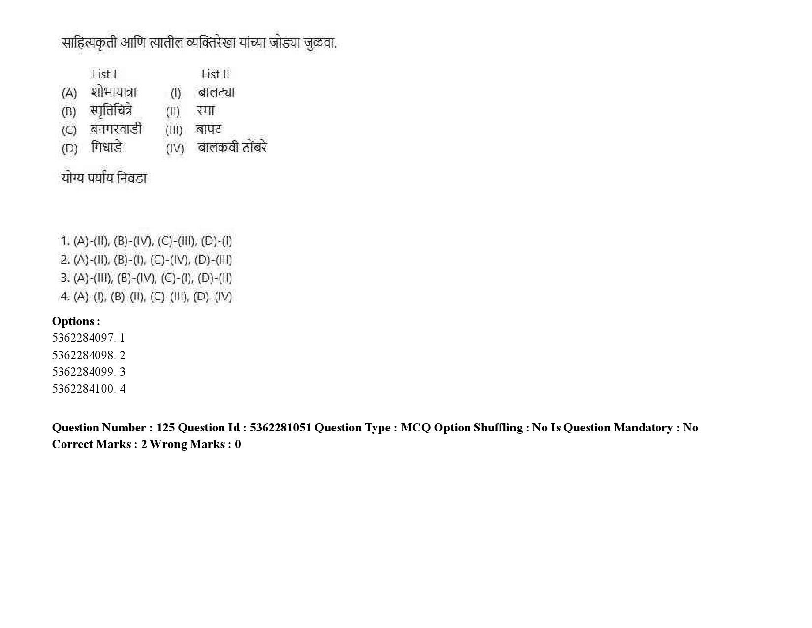 UGC NET Marathi Question Paper September 2020 180