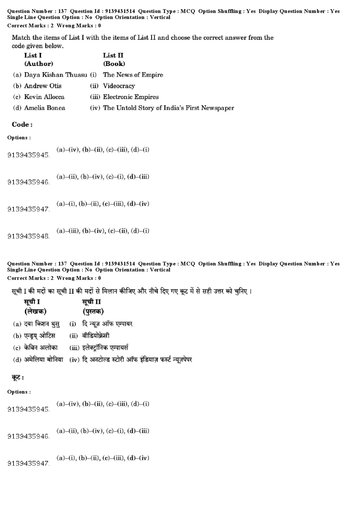 UGC NET Mass Communication And Journalism Question Paper December 2018 114