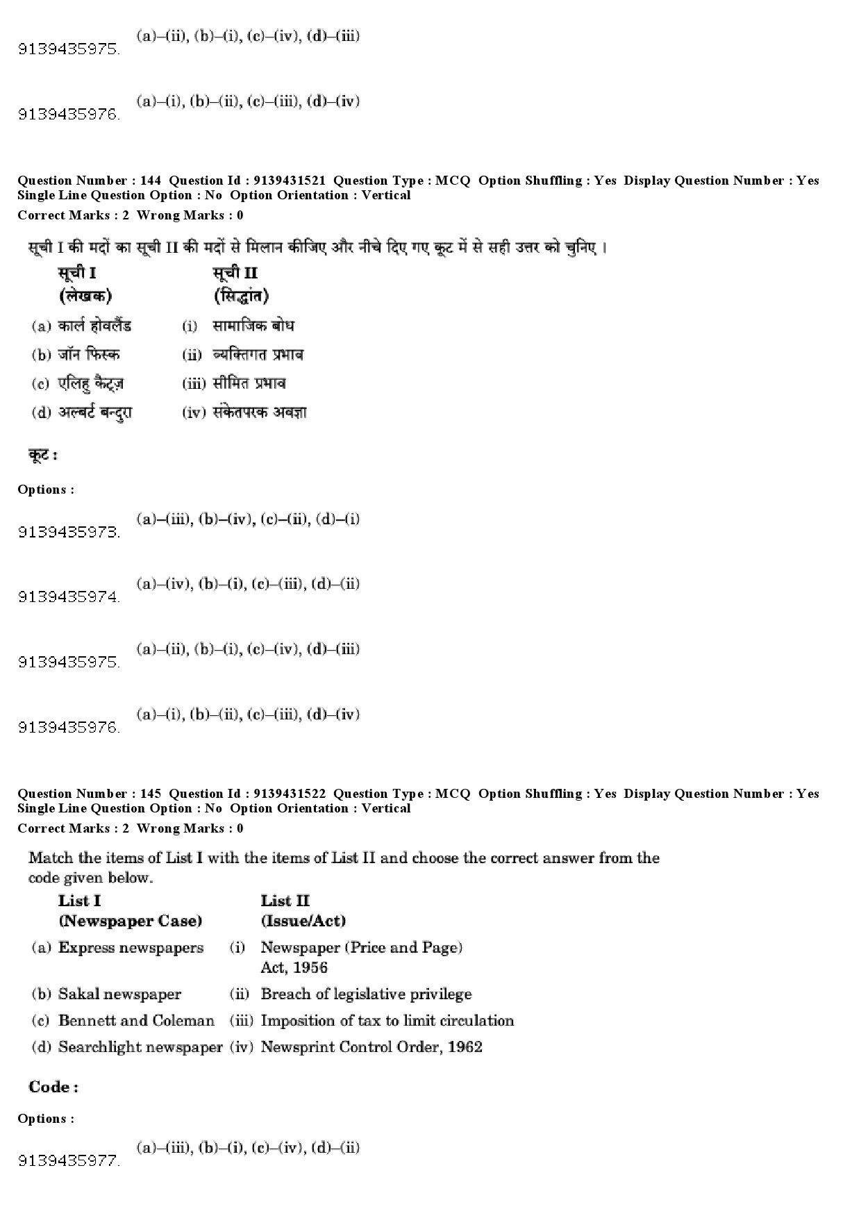 UGC NET Mass Communication And Journalism Question Paper December 2018 122