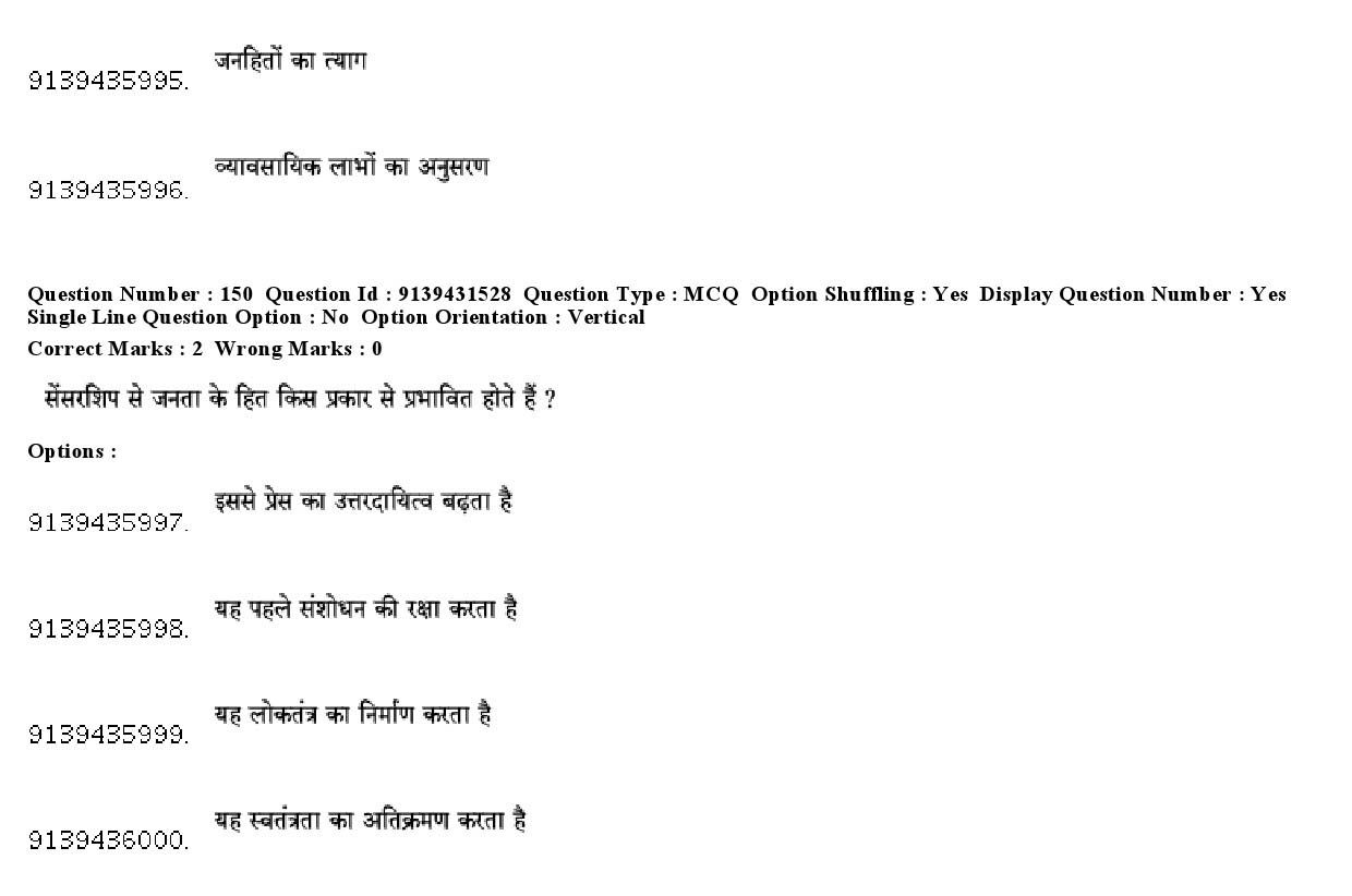 UGC NET Mass Communication And Journalism Question Paper December 2018 128