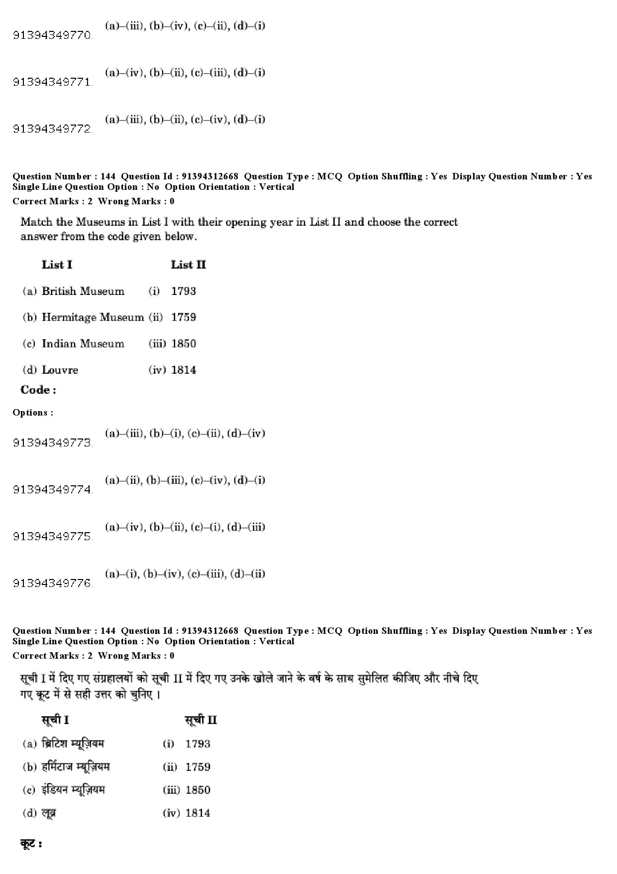 UGC NET Museology and Conservation Question Paper December 2018 139