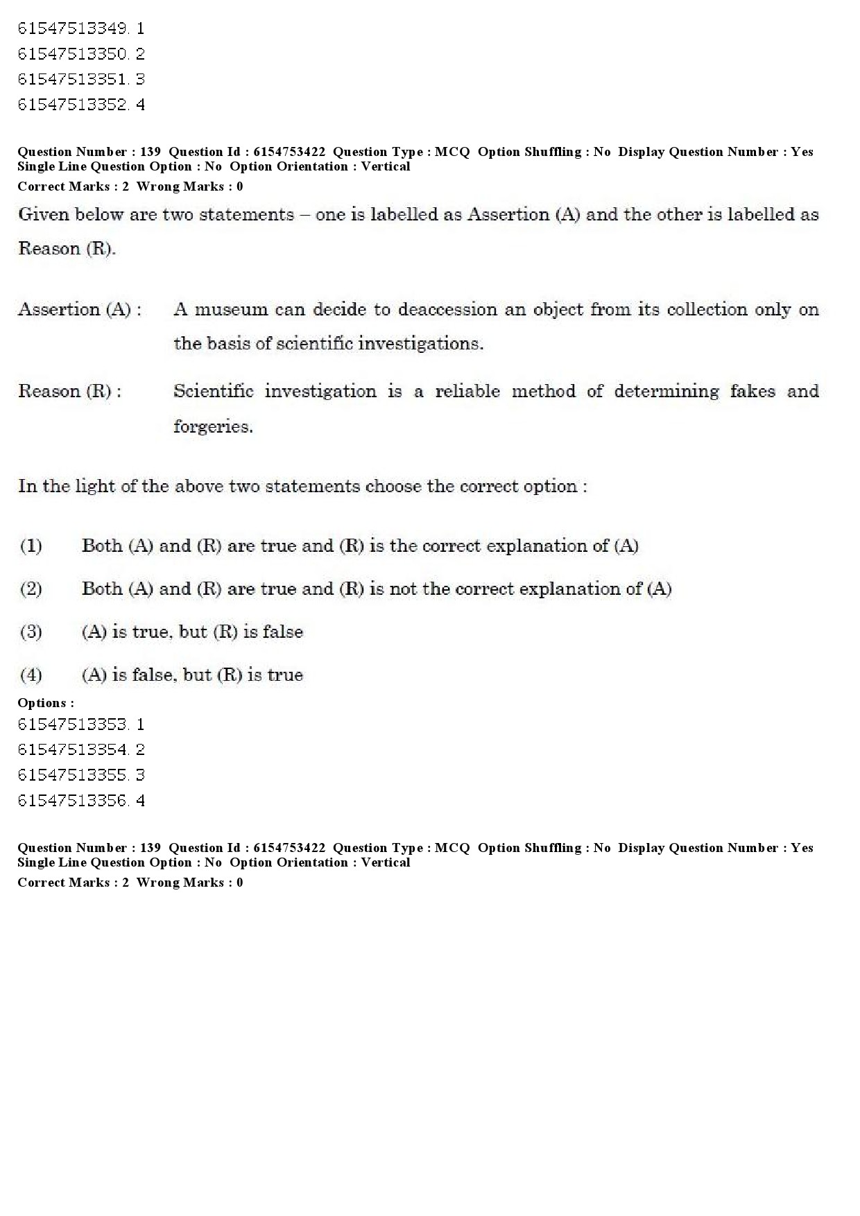 UGC NET Museology and Conservation Question Paper December 2019 140