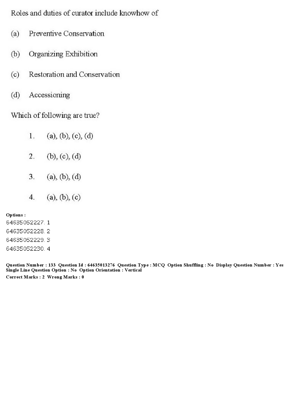 UGC NET Museology and Conservation Question Paper June 2019 122