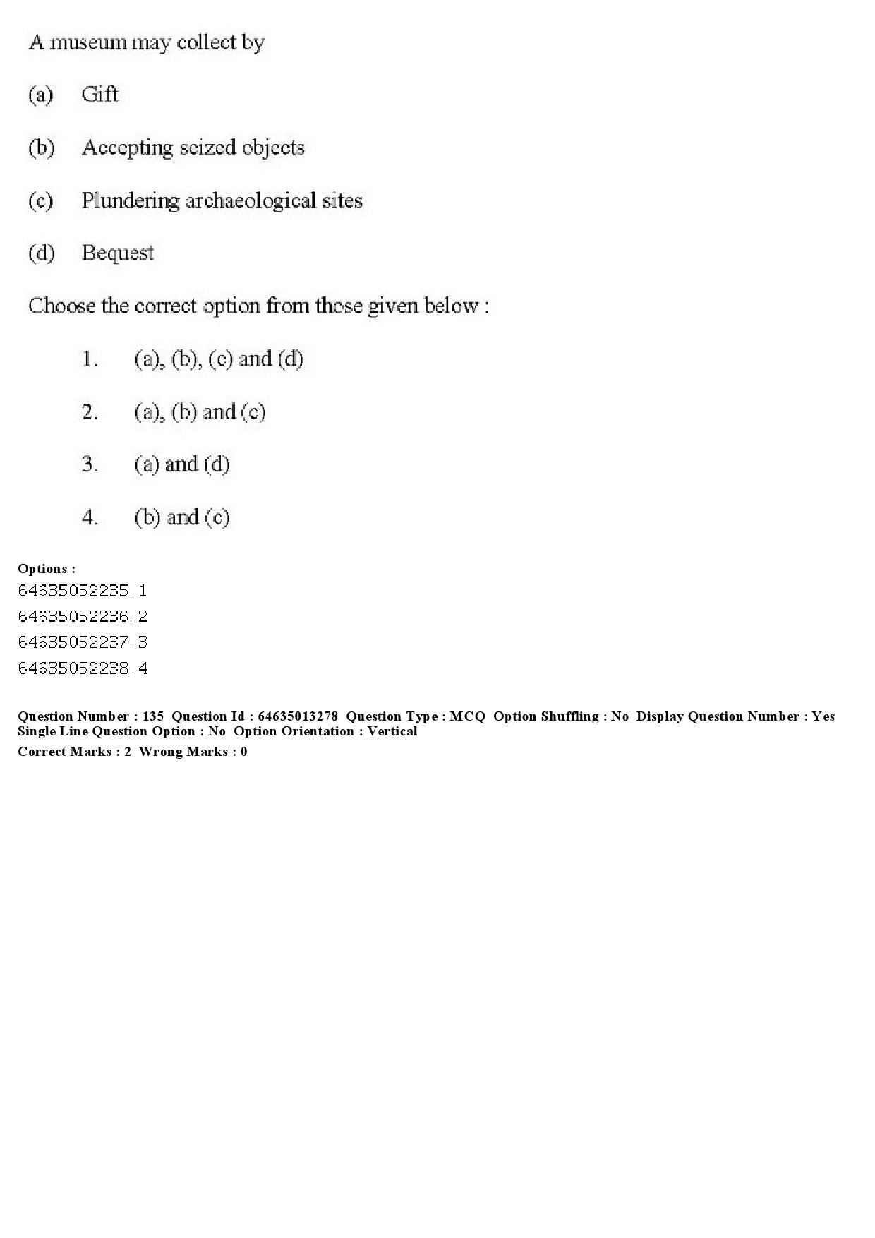 UGC NET Museology and Conservation Question Paper June 2019 126