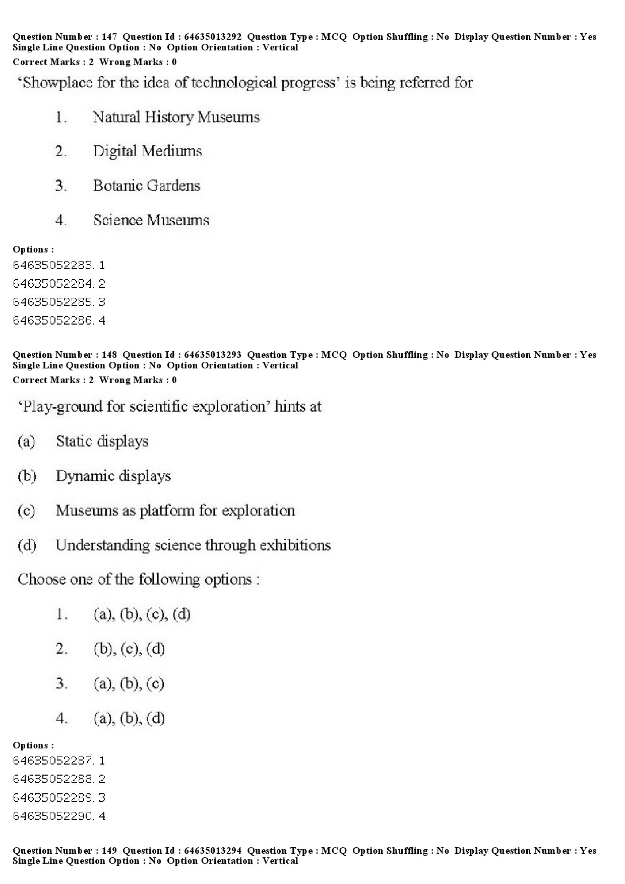 UGC NET Museology and Conservation Question Paper June 2019 146