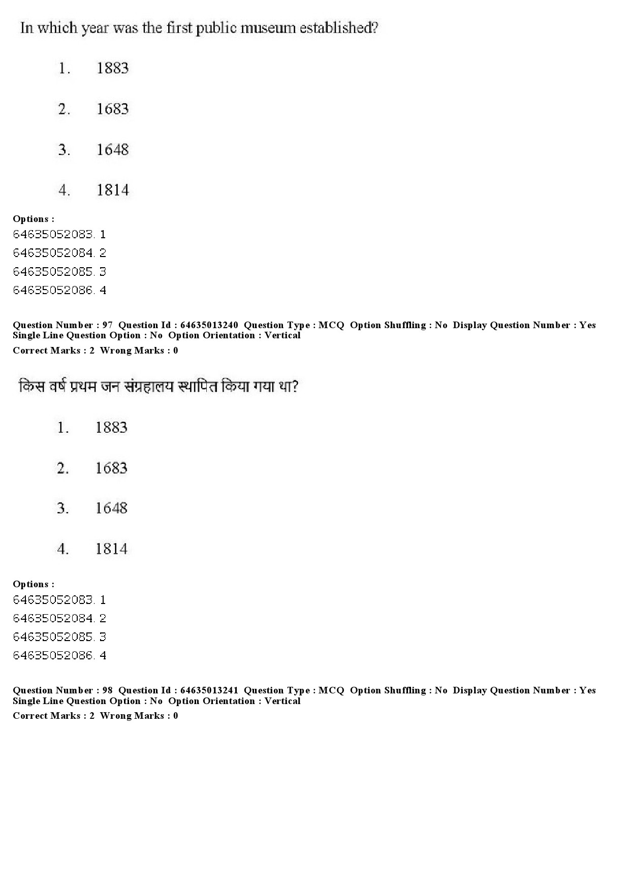 UGC NET Museology and Conservation Question Paper June 2019 78