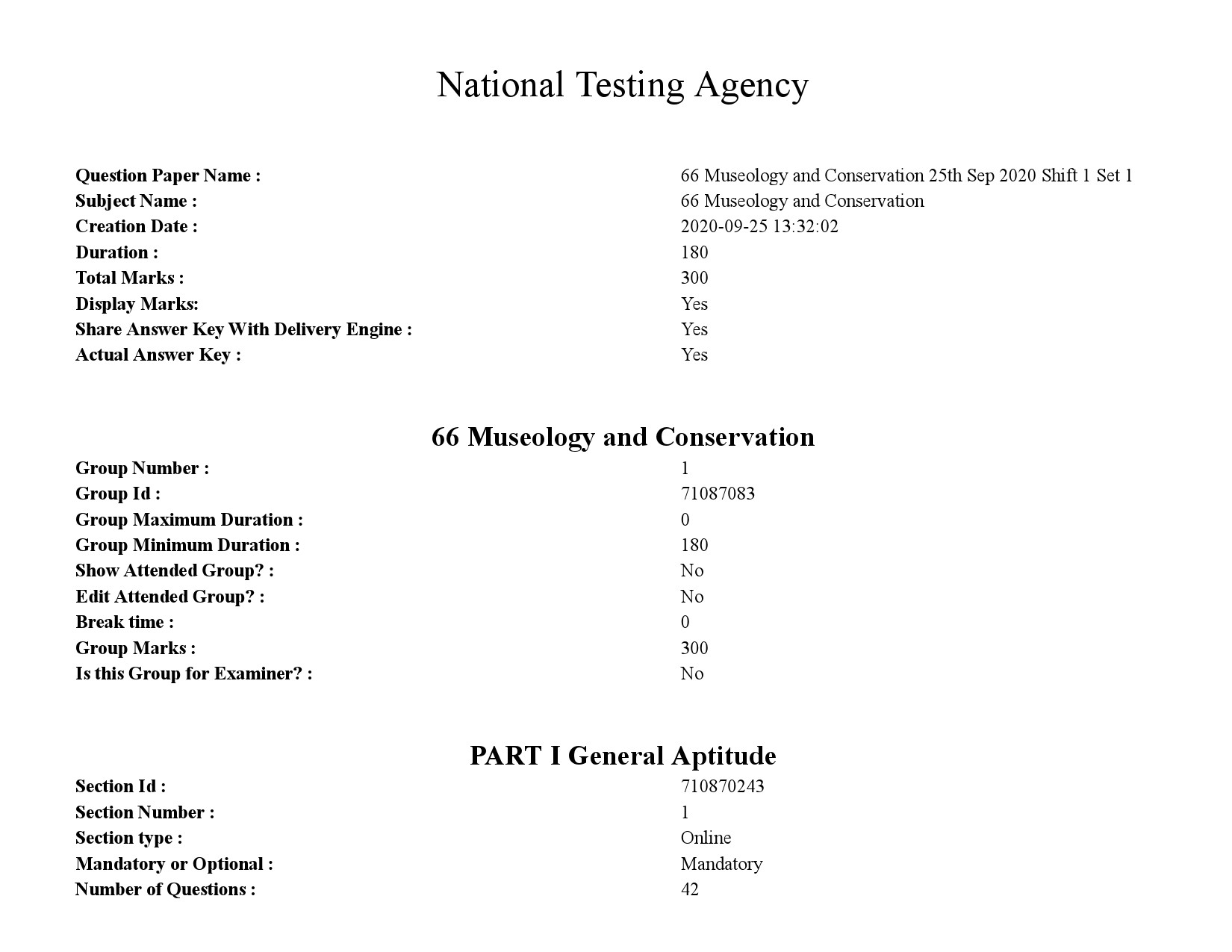 UGC NET Museology and Conservation Question Paper September 2020 1