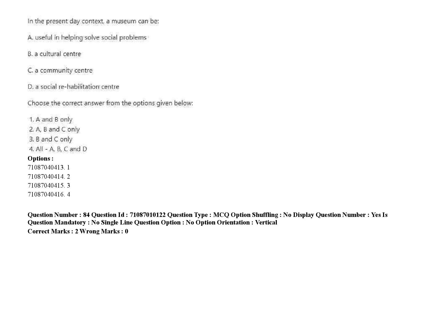 UGC NET Museology and Conservation Question Paper September 2020 110