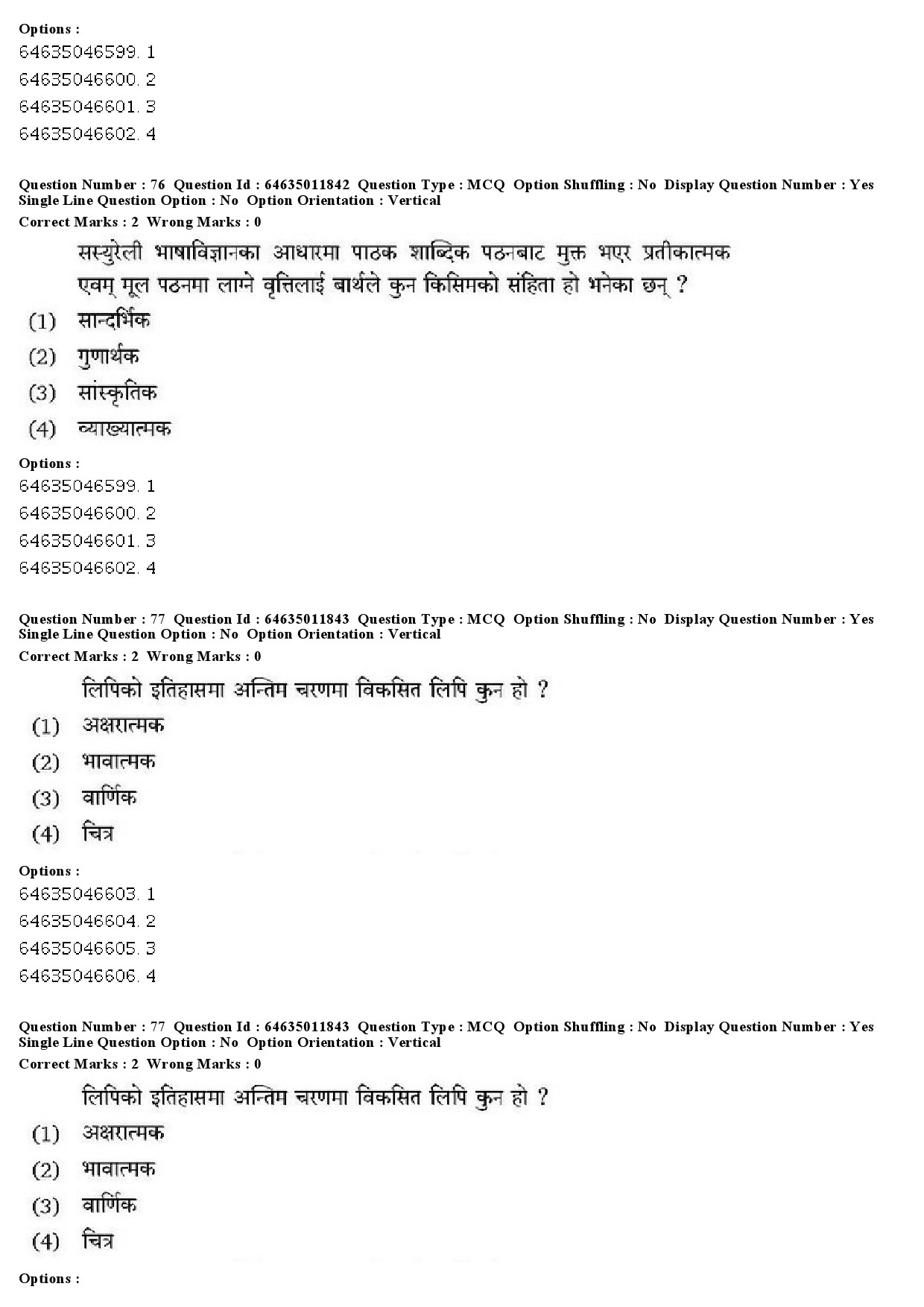 UGC NET Nepali Question Paper June 2019 55