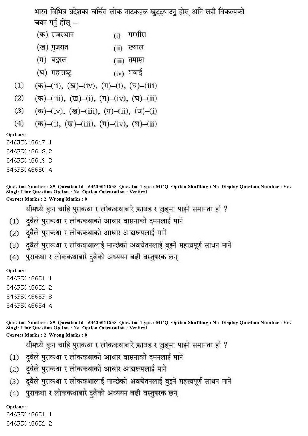 UGC NET Nepali Question Paper June 2019 64