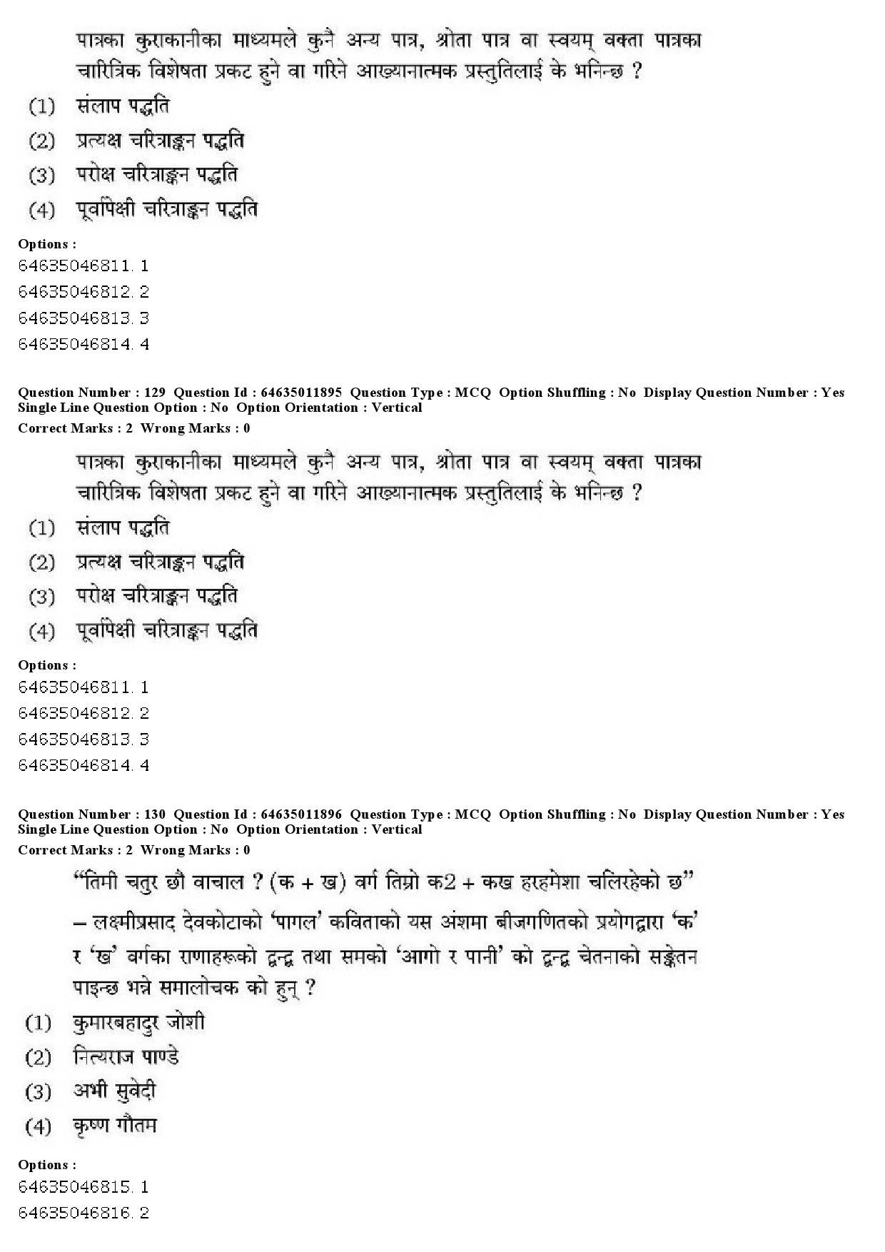 UGC NET Nepali Question Paper June 2019 96