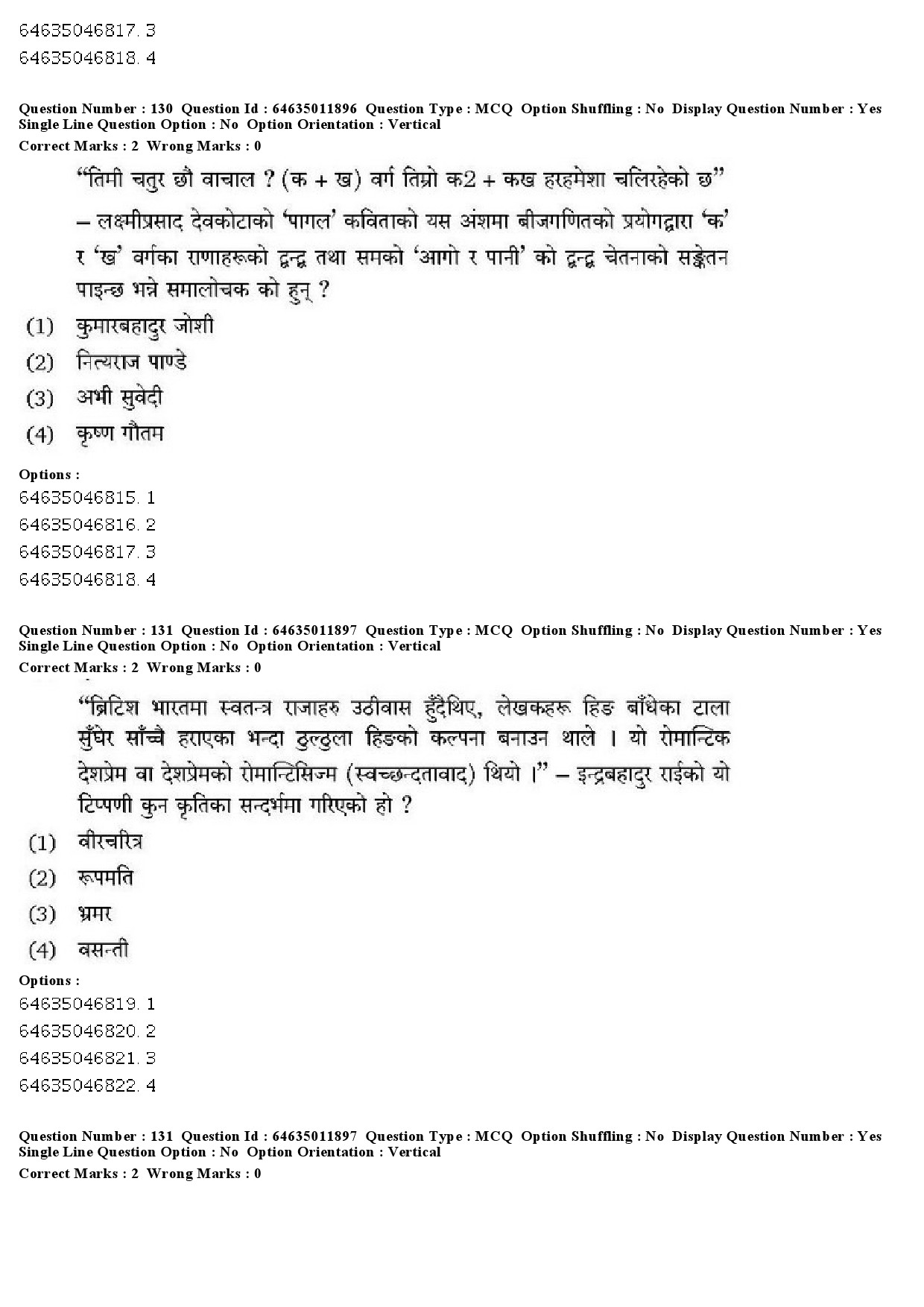 UGC NET Nepali Question Paper June 2019 97