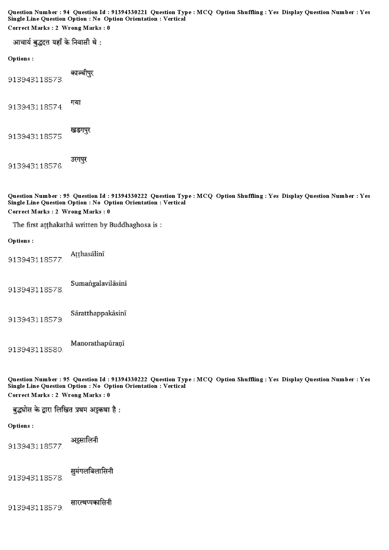 UGC NET Pali Question Paper December 2018 78