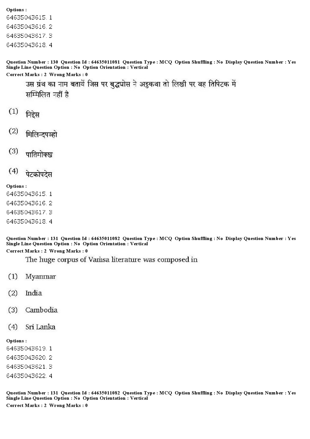 UGC NET Pali Question Paper June 2019 108