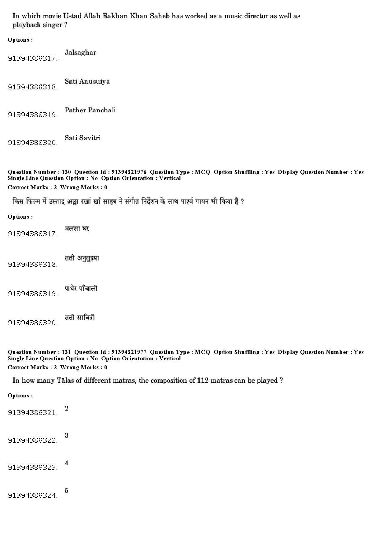 UGC NET Percussion Instruments Question Paper December 2018 107