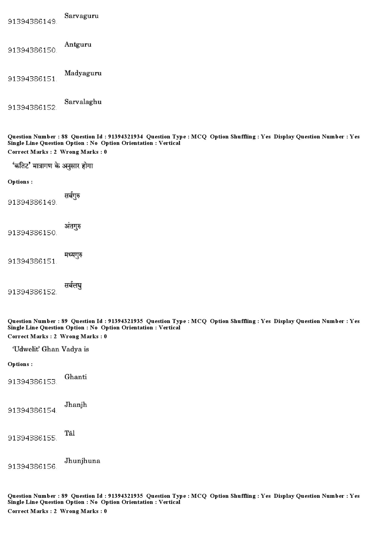 UGC NET Percussion Instruments Question Paper December 2018 76