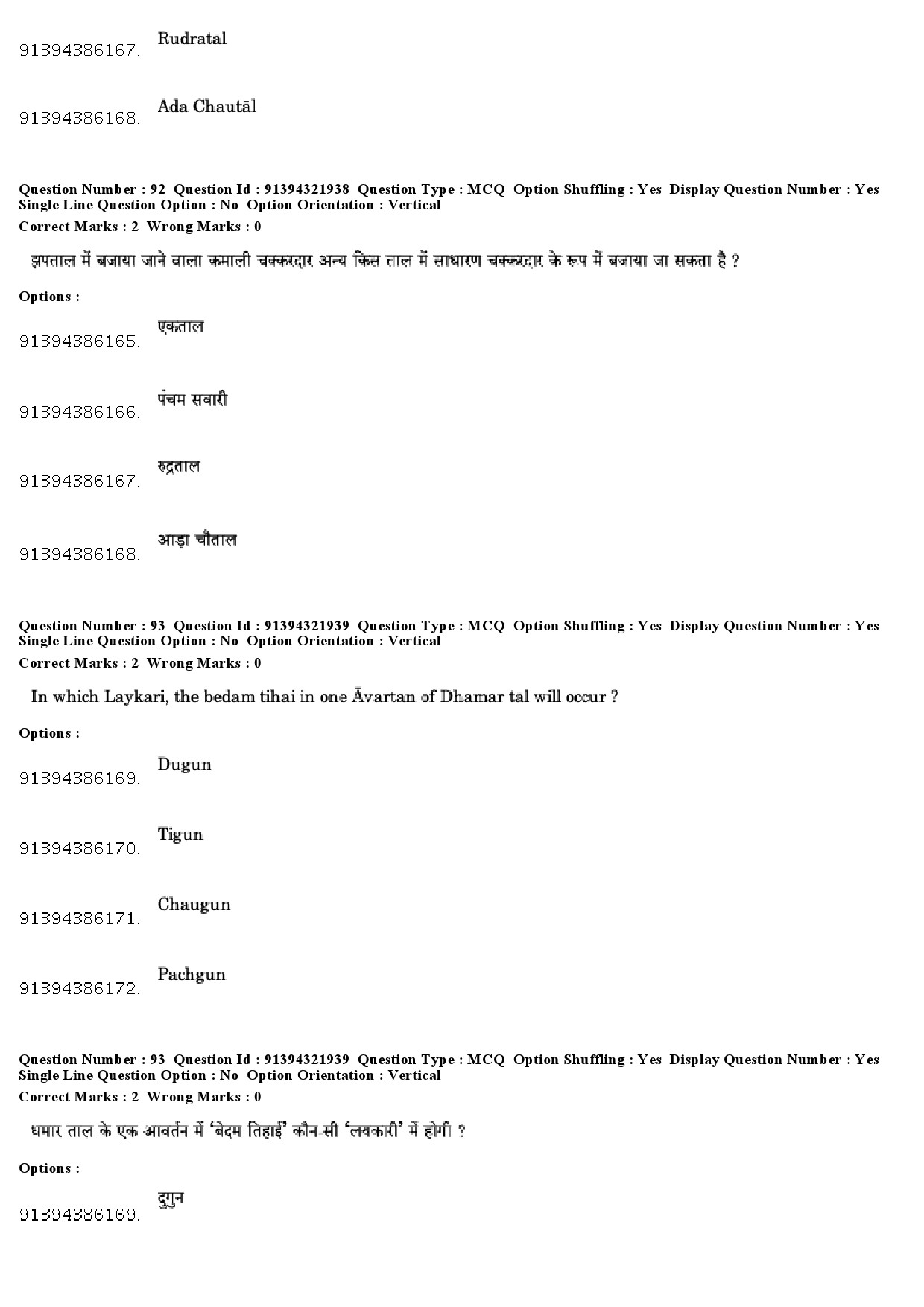 UGC NET Percussion Instruments Question Paper December 2018 79