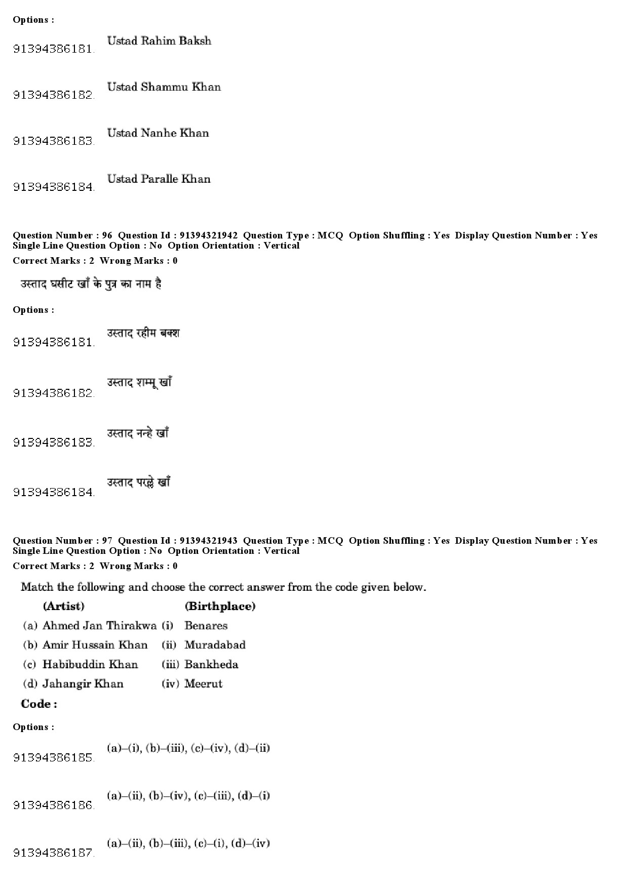 UGC NET Percussion Instruments Question Paper December 2018 82