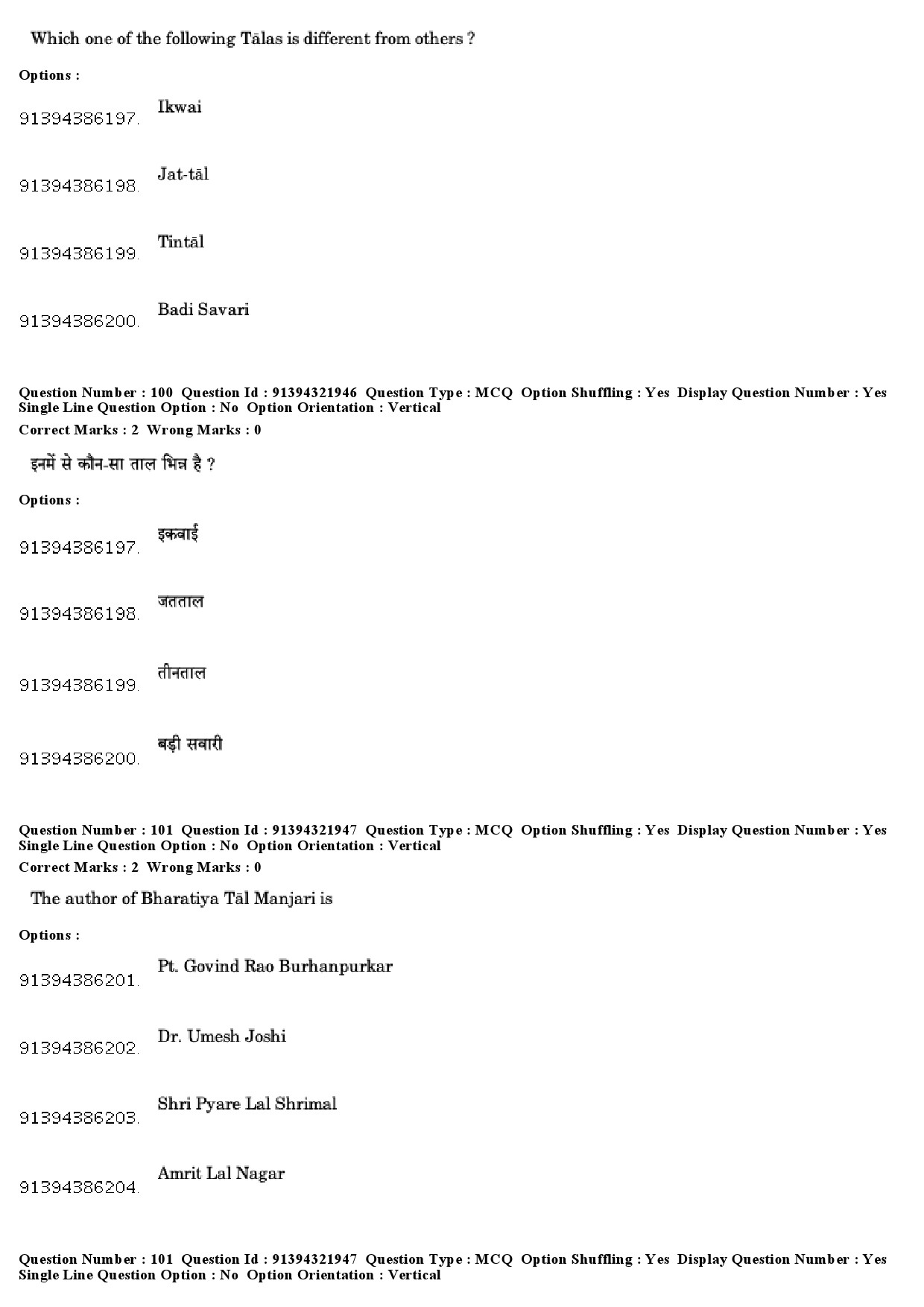 UGC NET Percussion Instruments Question Paper December 2018 85