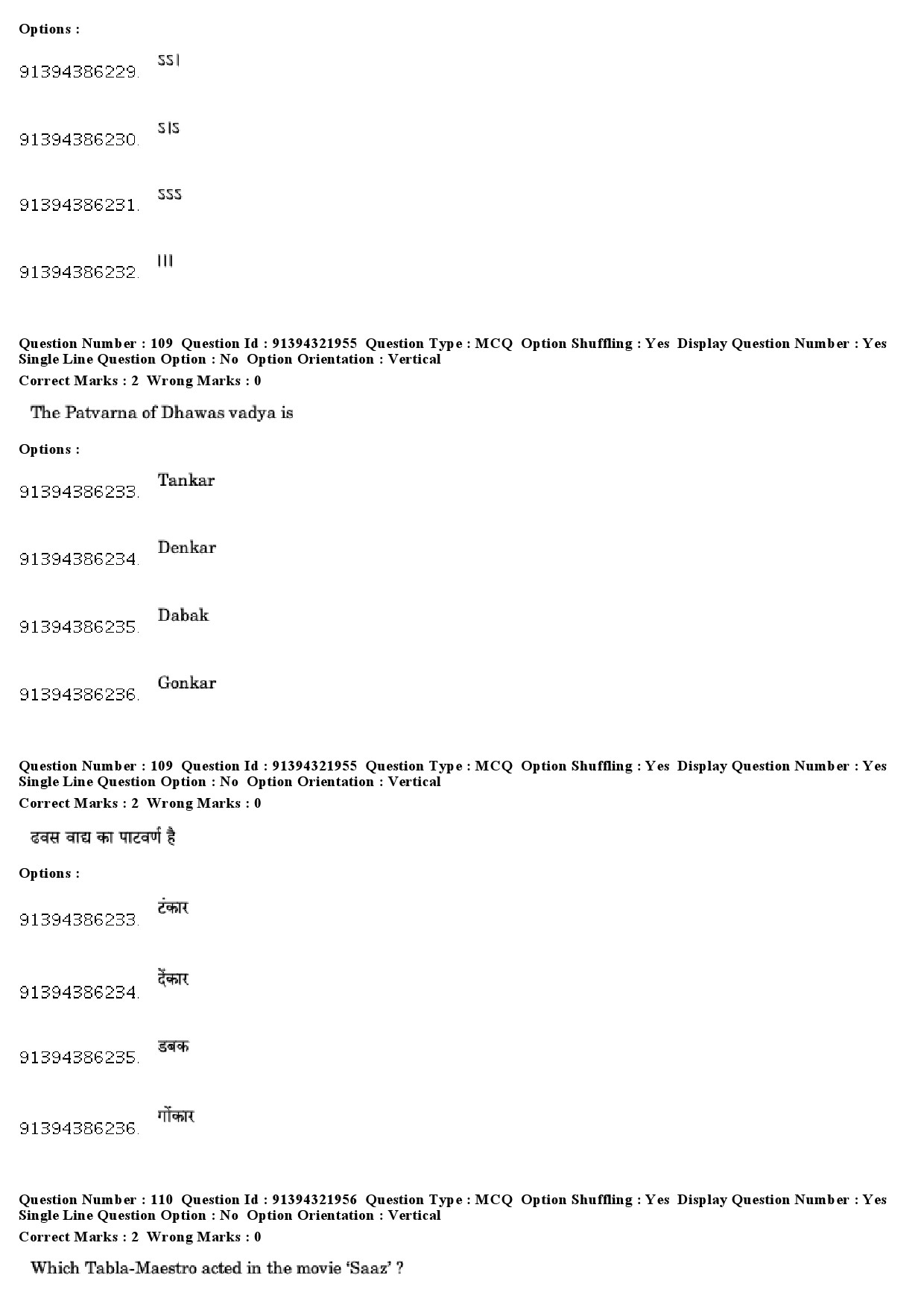 UGC NET Percussion Instruments Question Paper December 2018 91