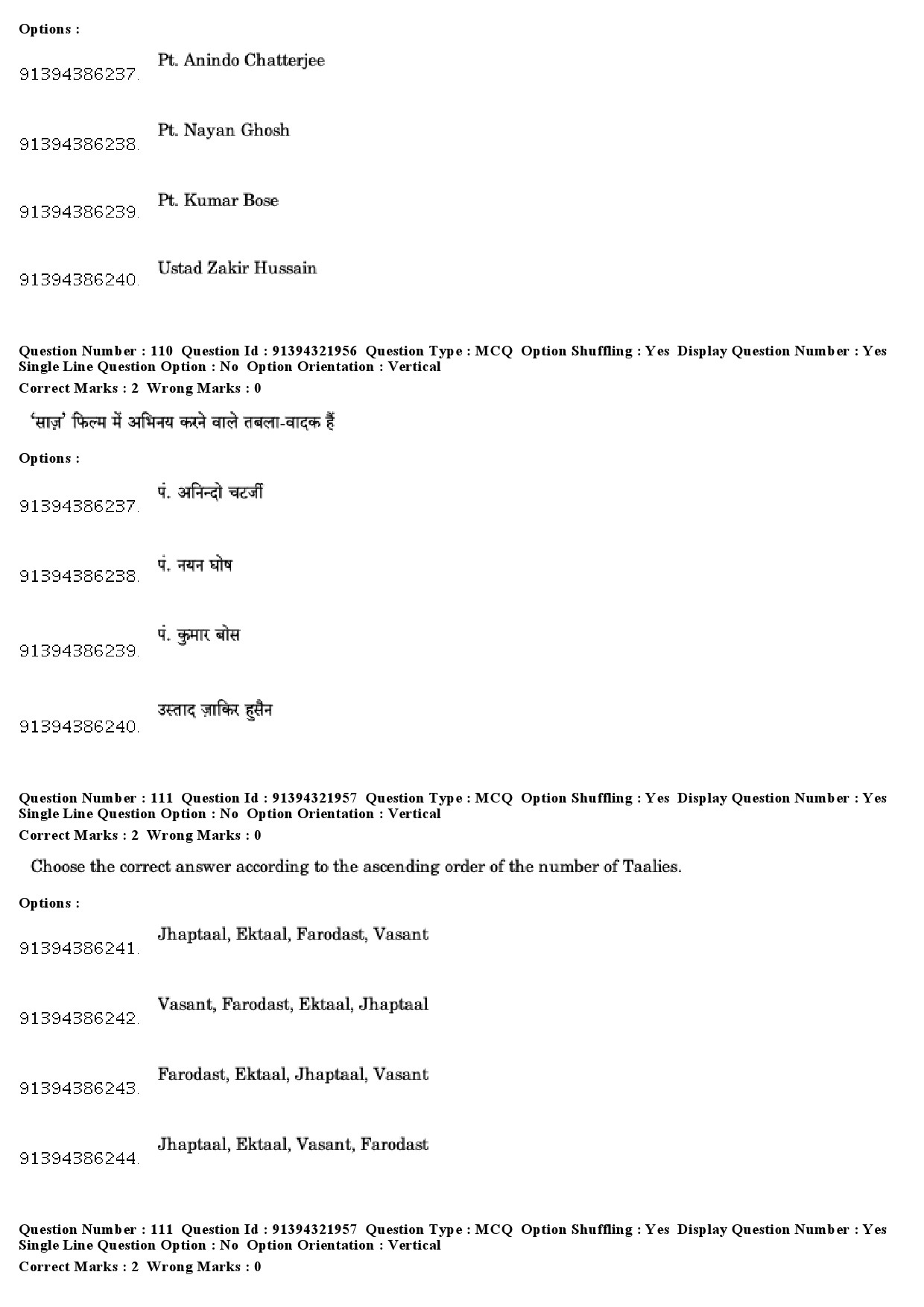 UGC NET Percussion Instruments Question Paper December 2018 92