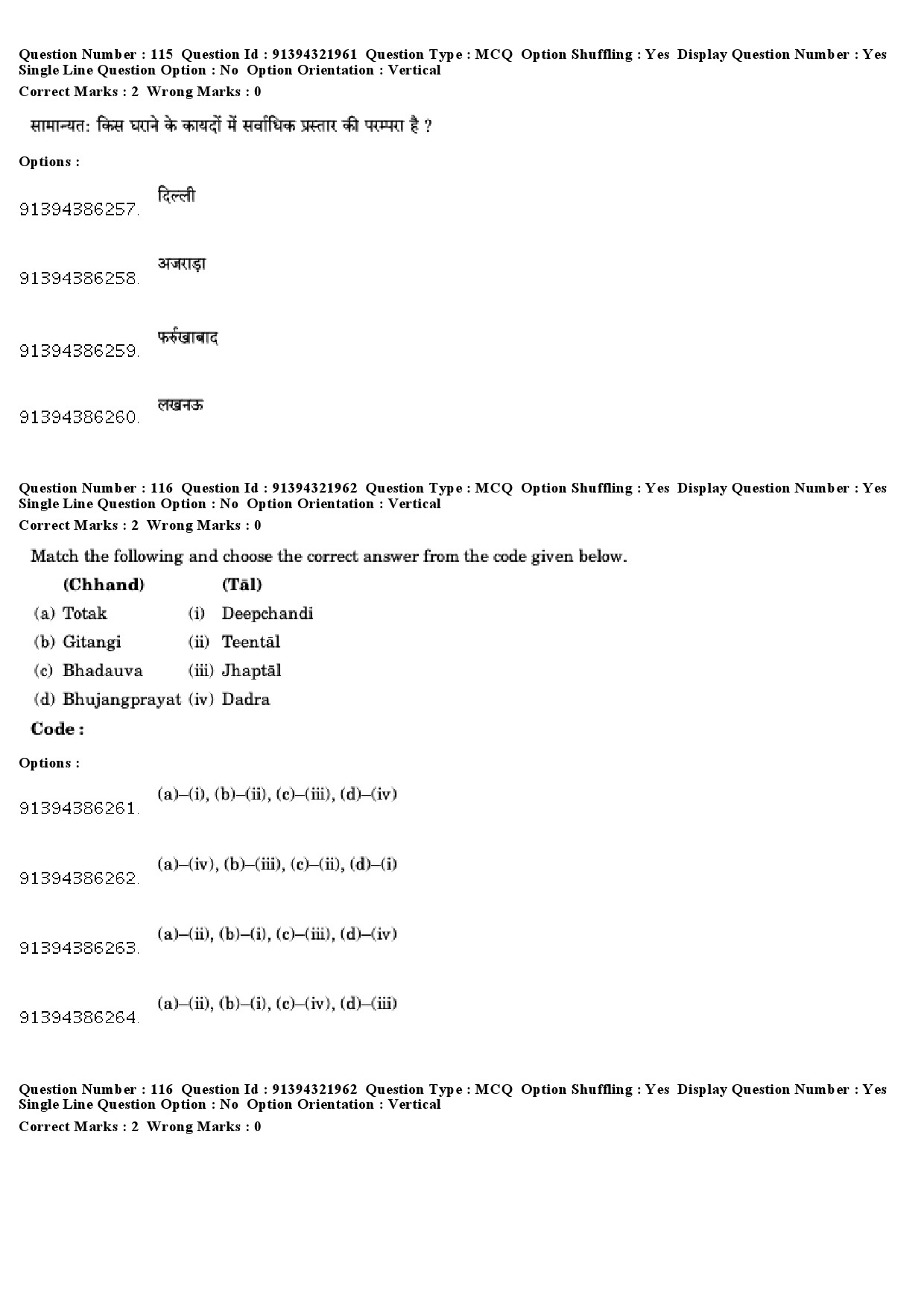 UGC NET Percussion Instruments Question Paper December 2018 96